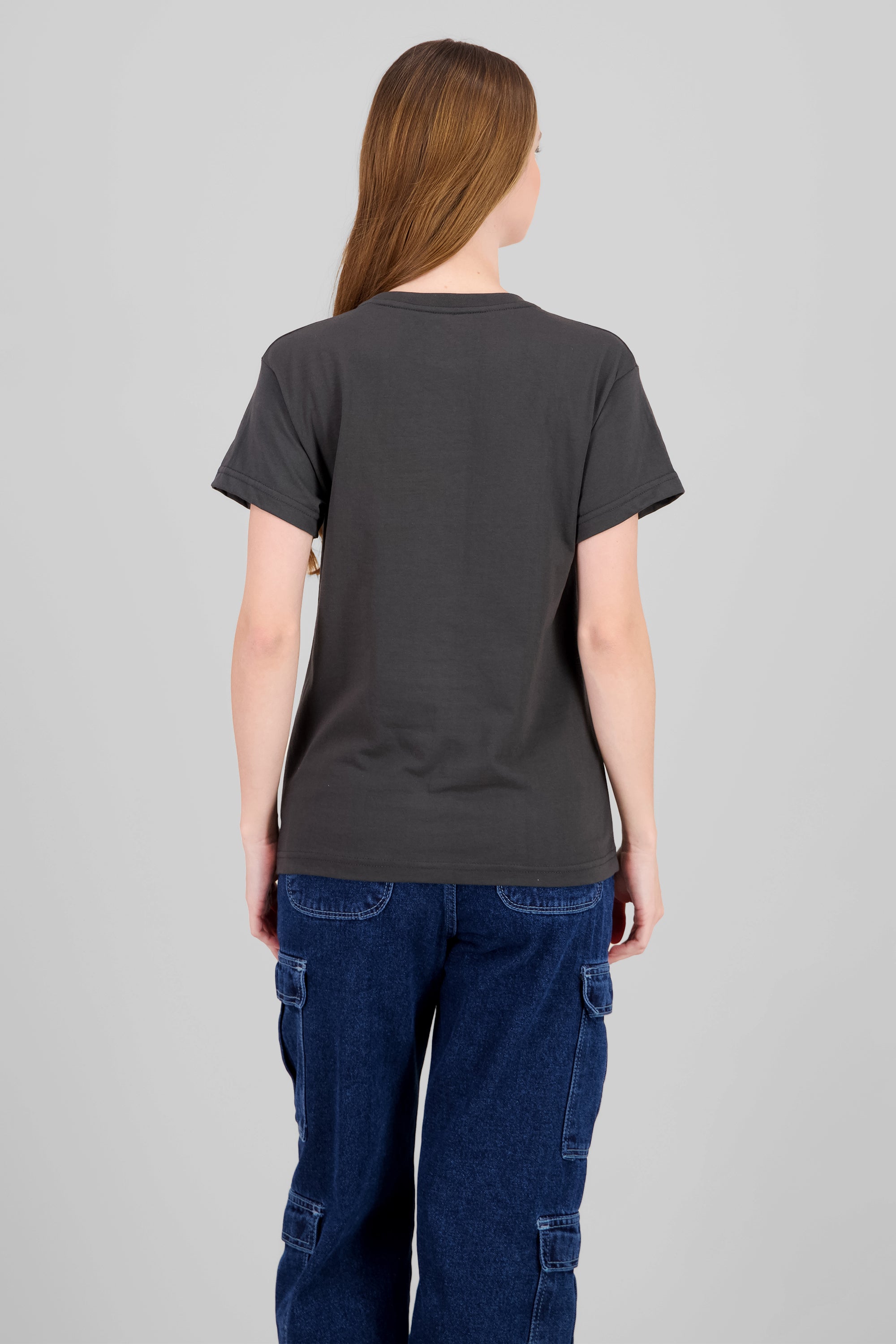 Playera Nirvana cara flores GRIS OBSCURO