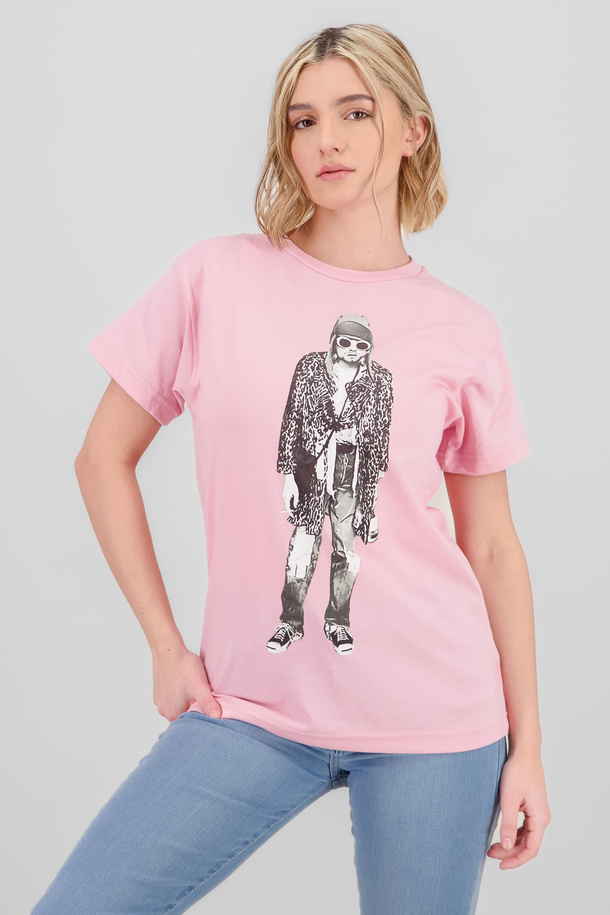 Playera kurt cobain oversized ROSA PASTEL