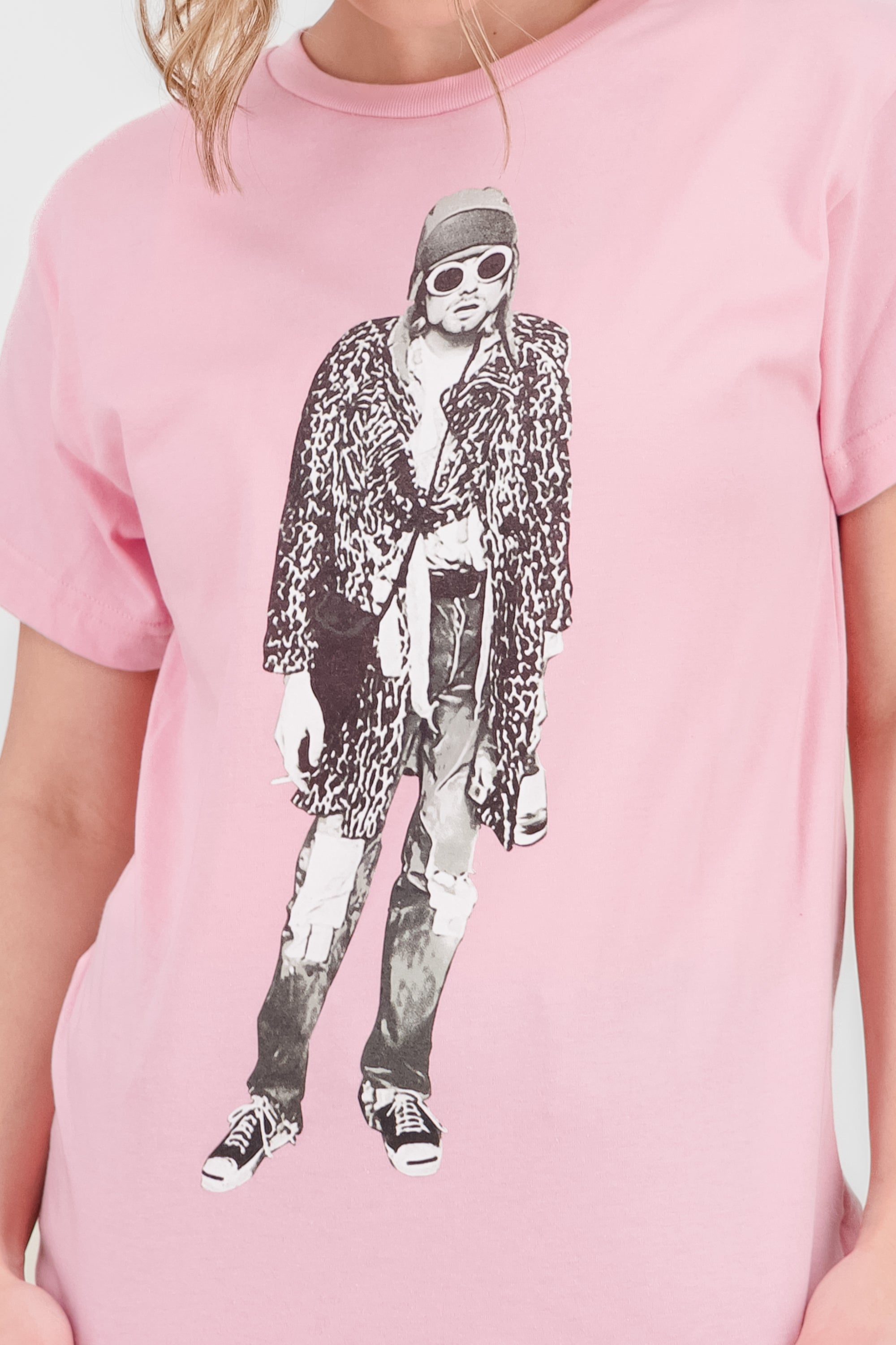 Playera kurt cobain oversized ROSA PASTEL