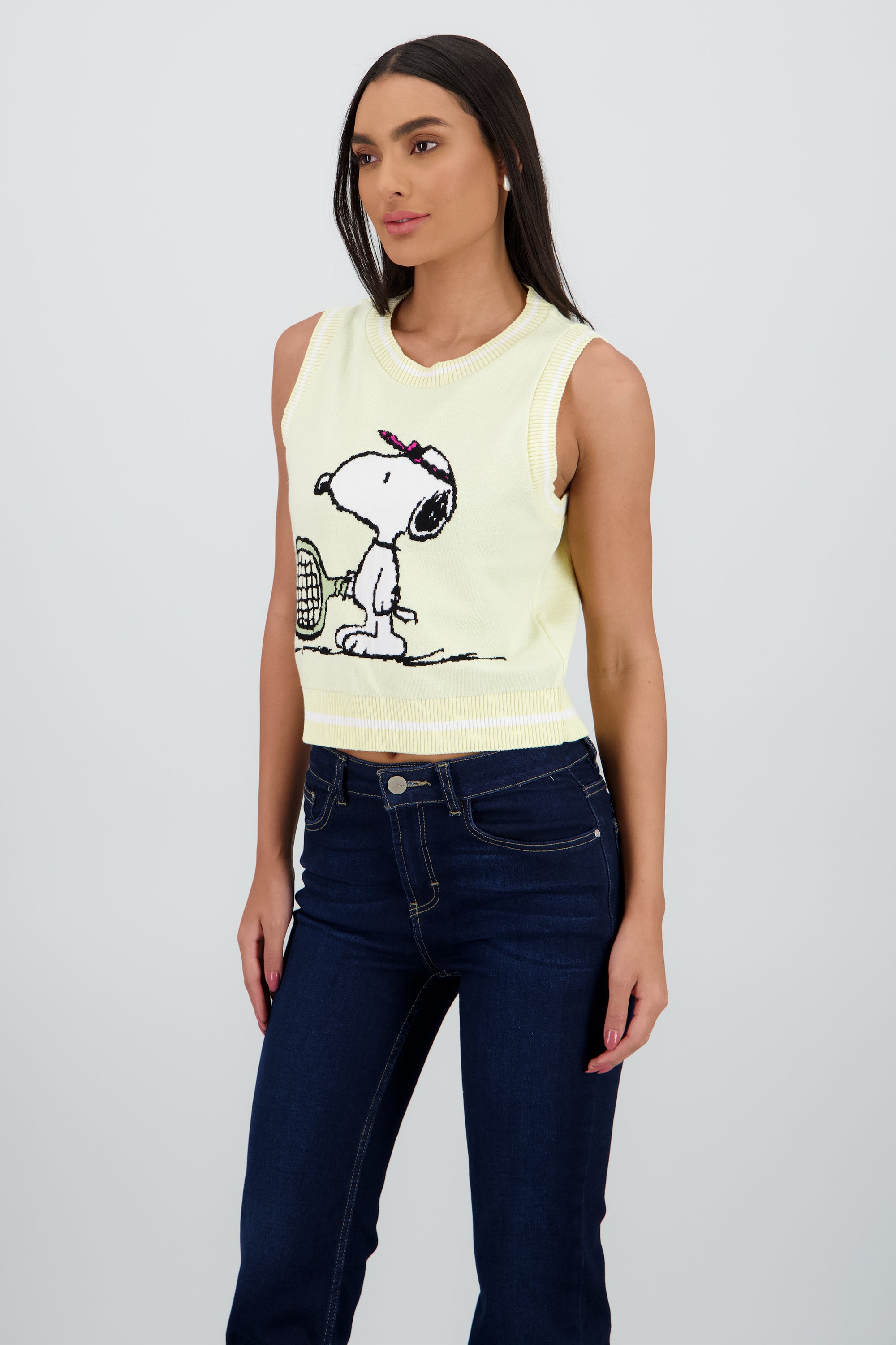 Chaleco líneas Snoopy tenis AMARILLO PASTEL