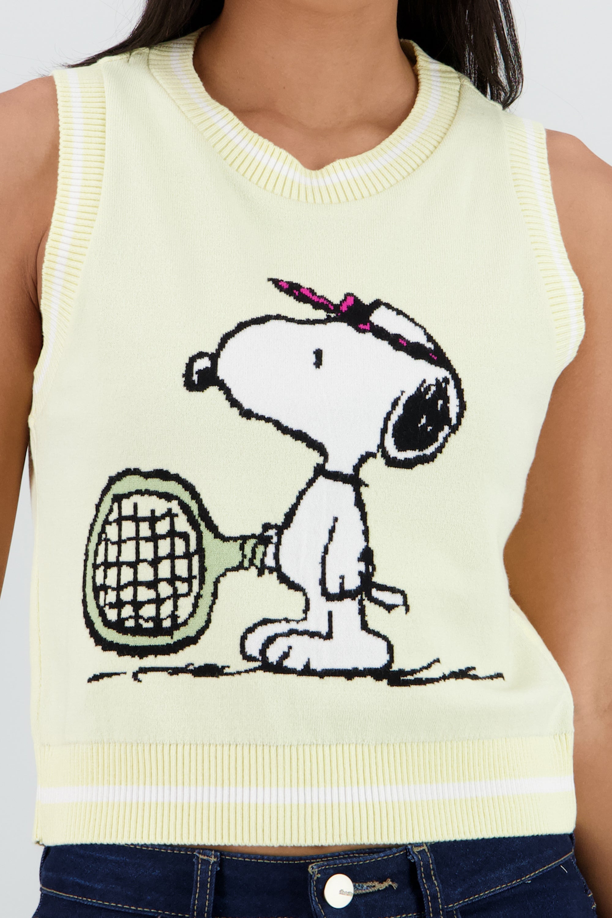 Chaleco líneas Snoopy tenis AMARILLO PASTEL