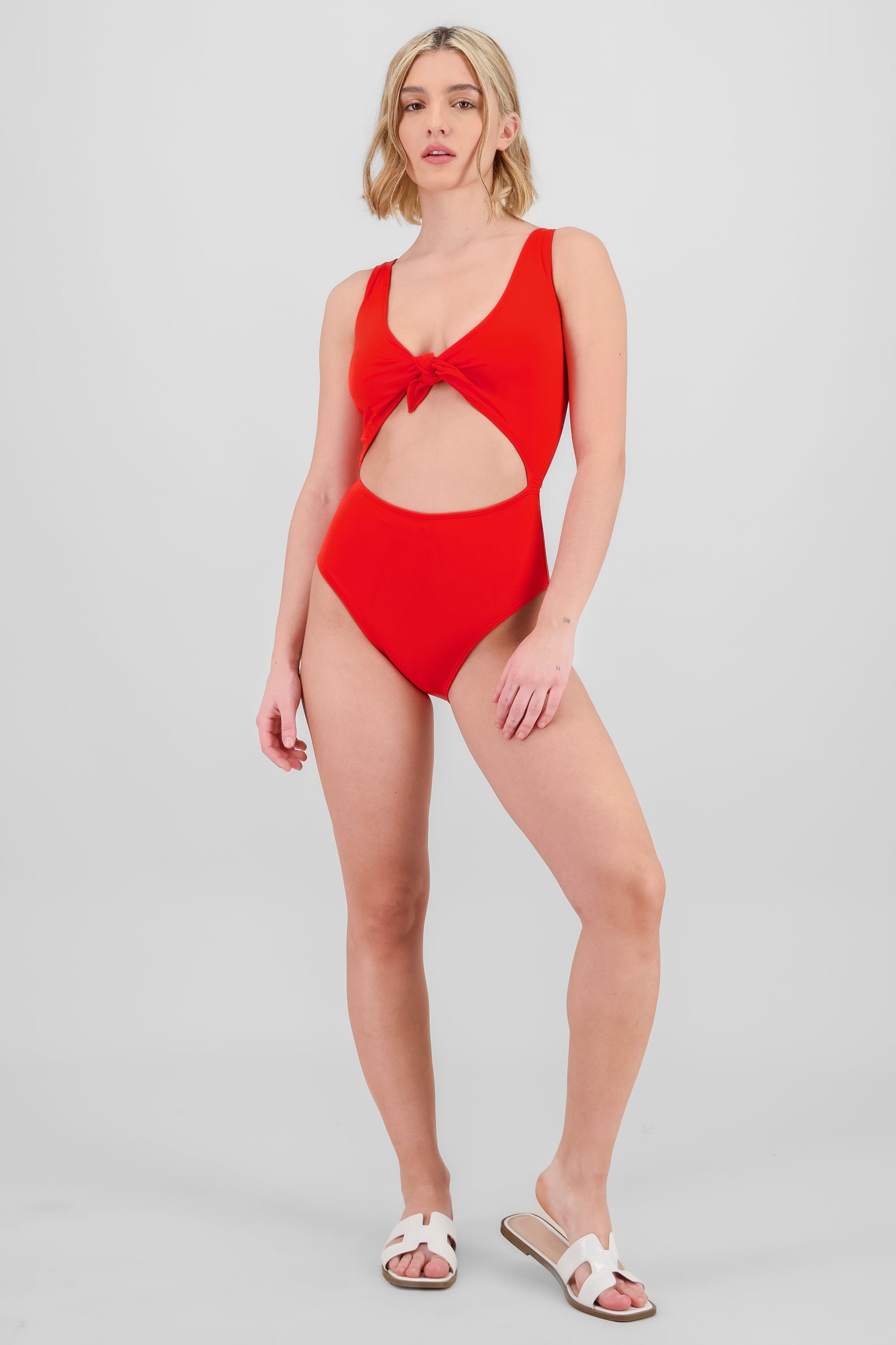 Traje de baño cut out nudo ROJO