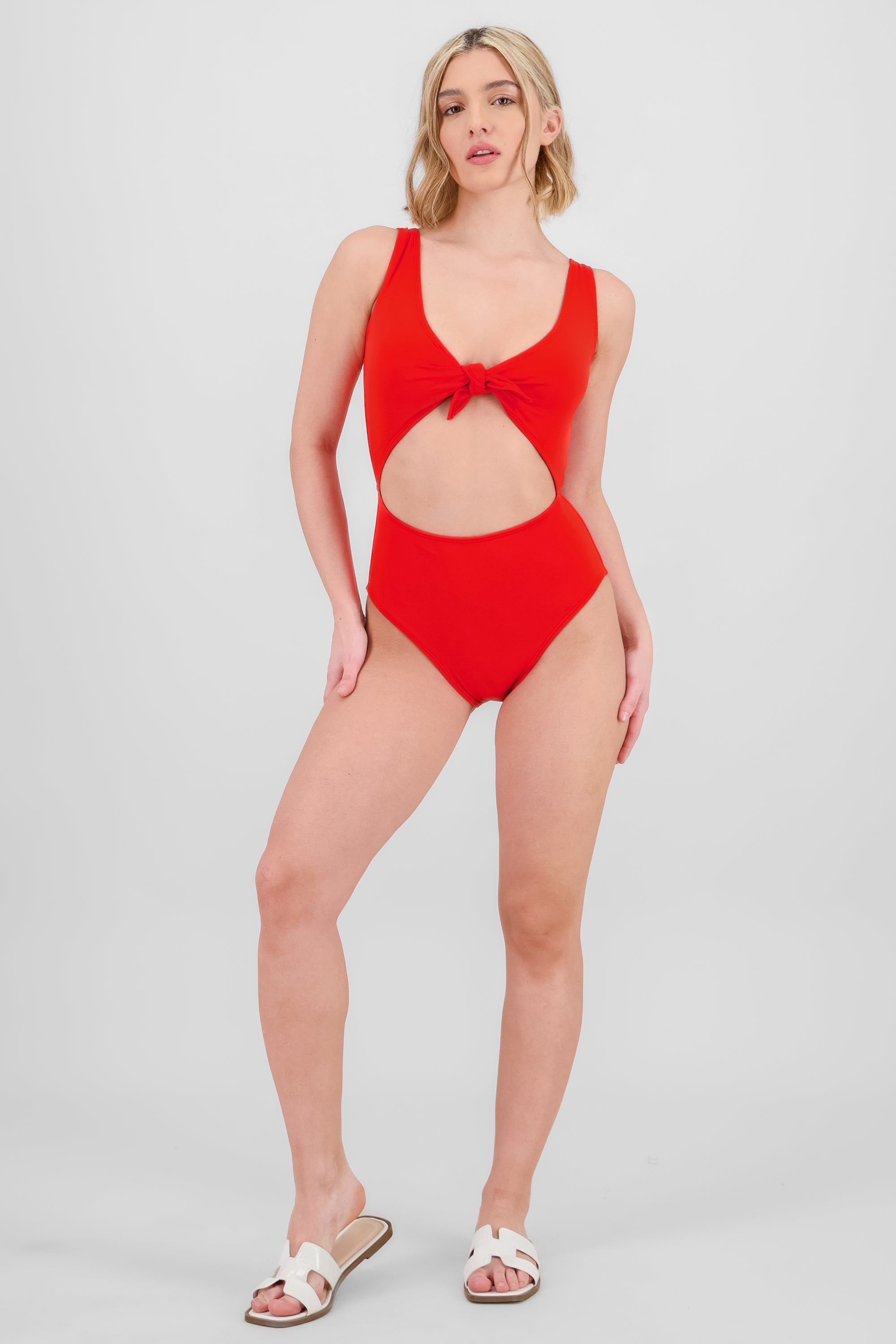 Traje de baño cut out nudo ROJO