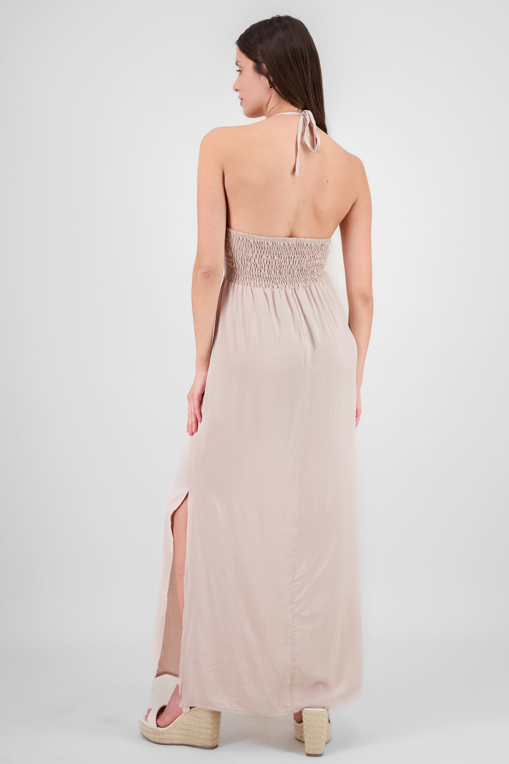 Vestido maxi halter cut out ARENA