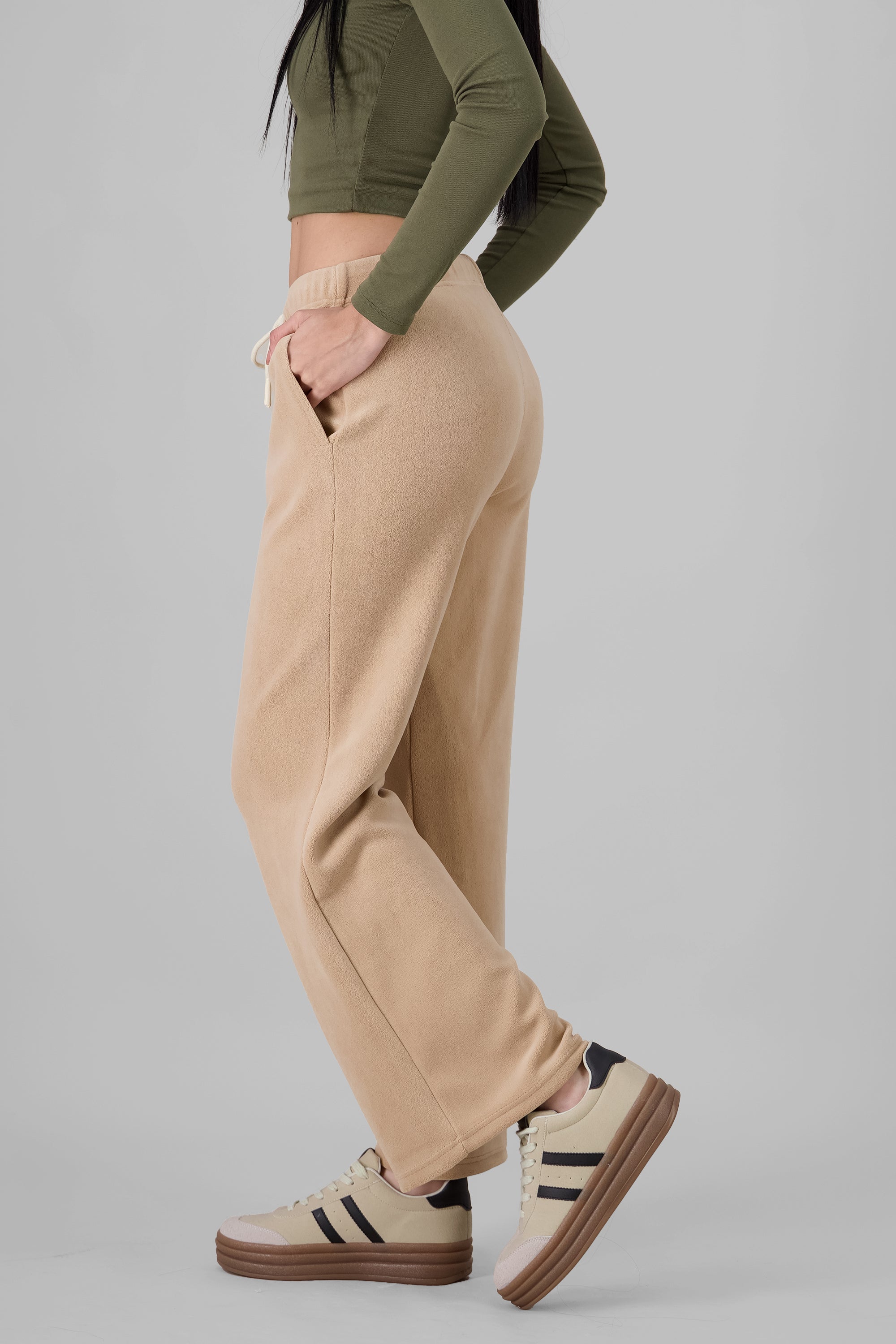 Pants lisos polares CREMA