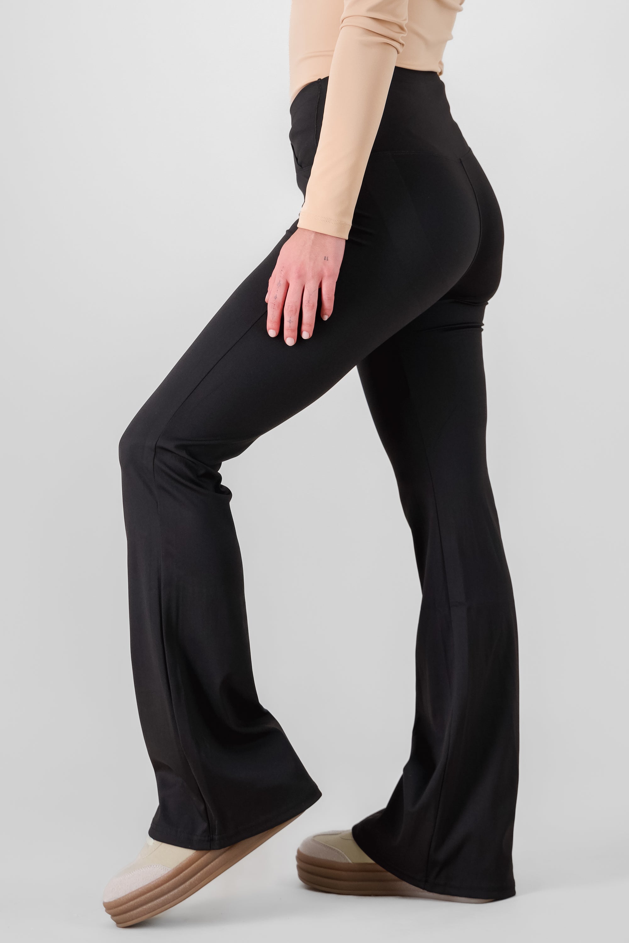 Leggings lisos pretina cruzada NEGRO