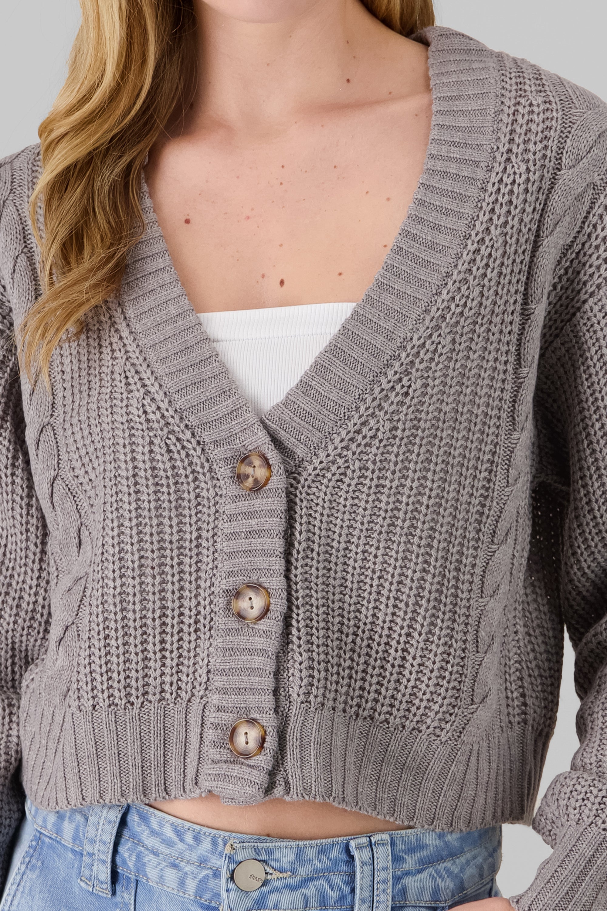 Cardigan tejido de punto GRIS