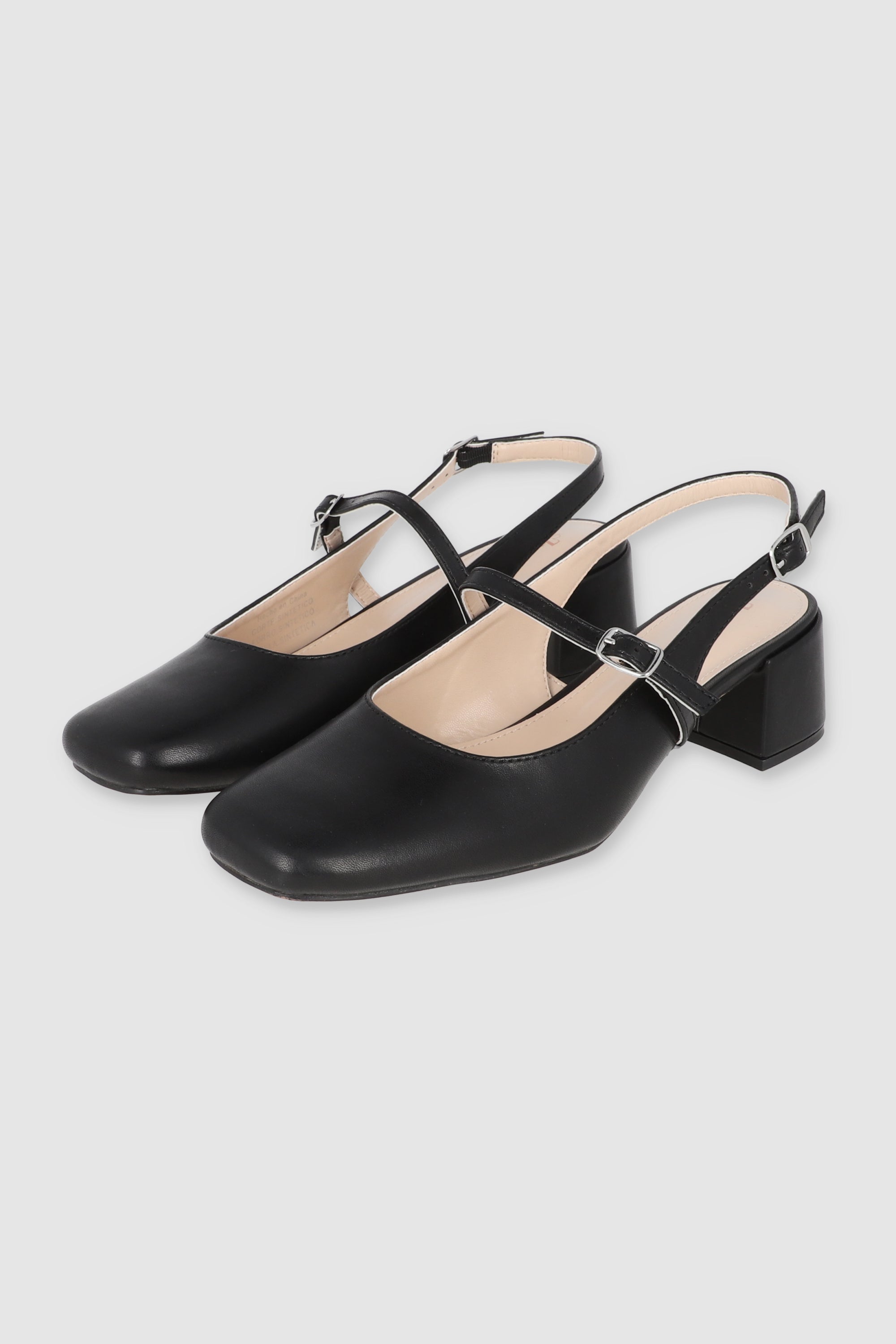 Tacon bajo maryjane slingback NEGRO