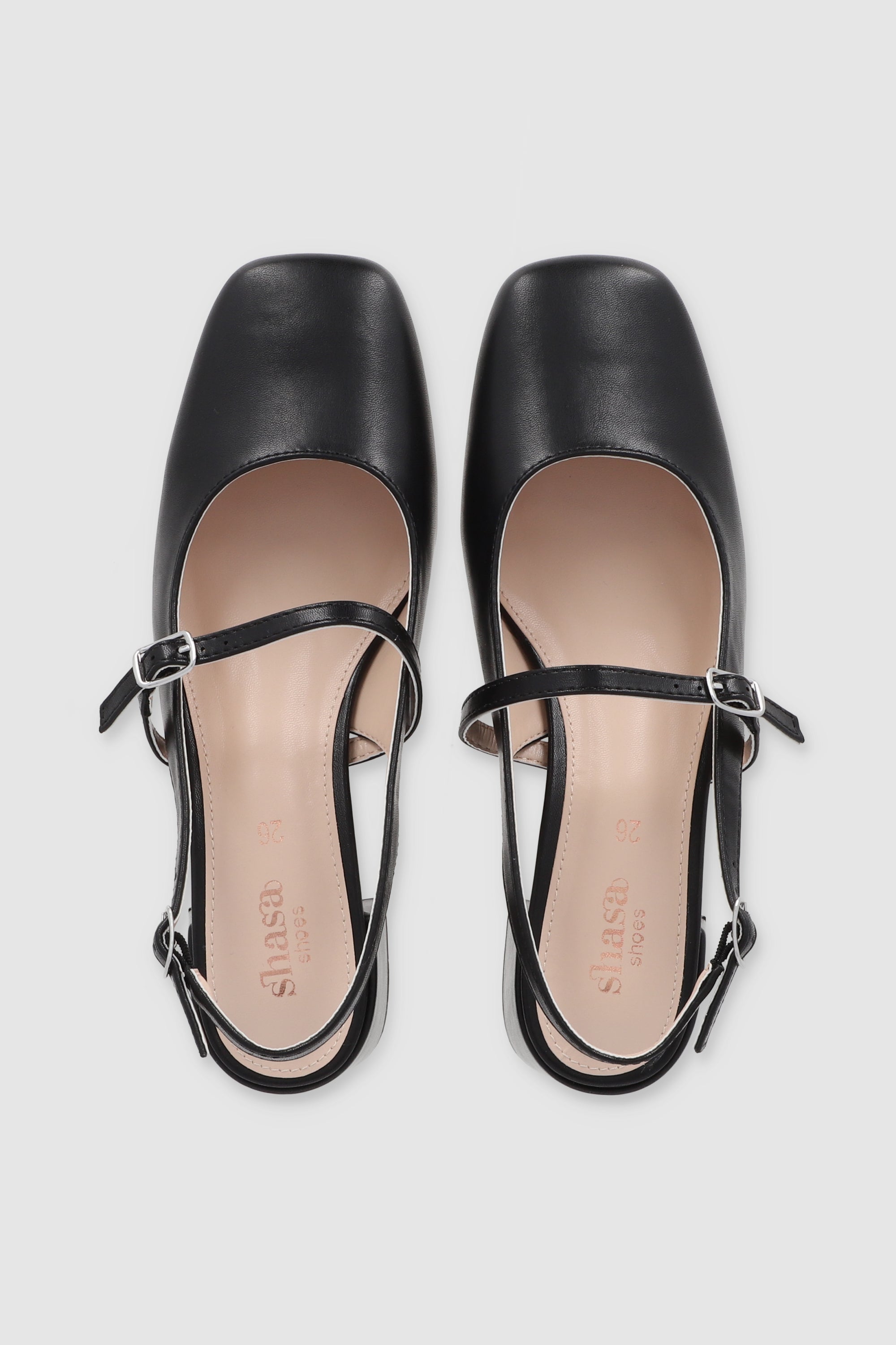 Tacon bajo maryjane slingback NEGRO