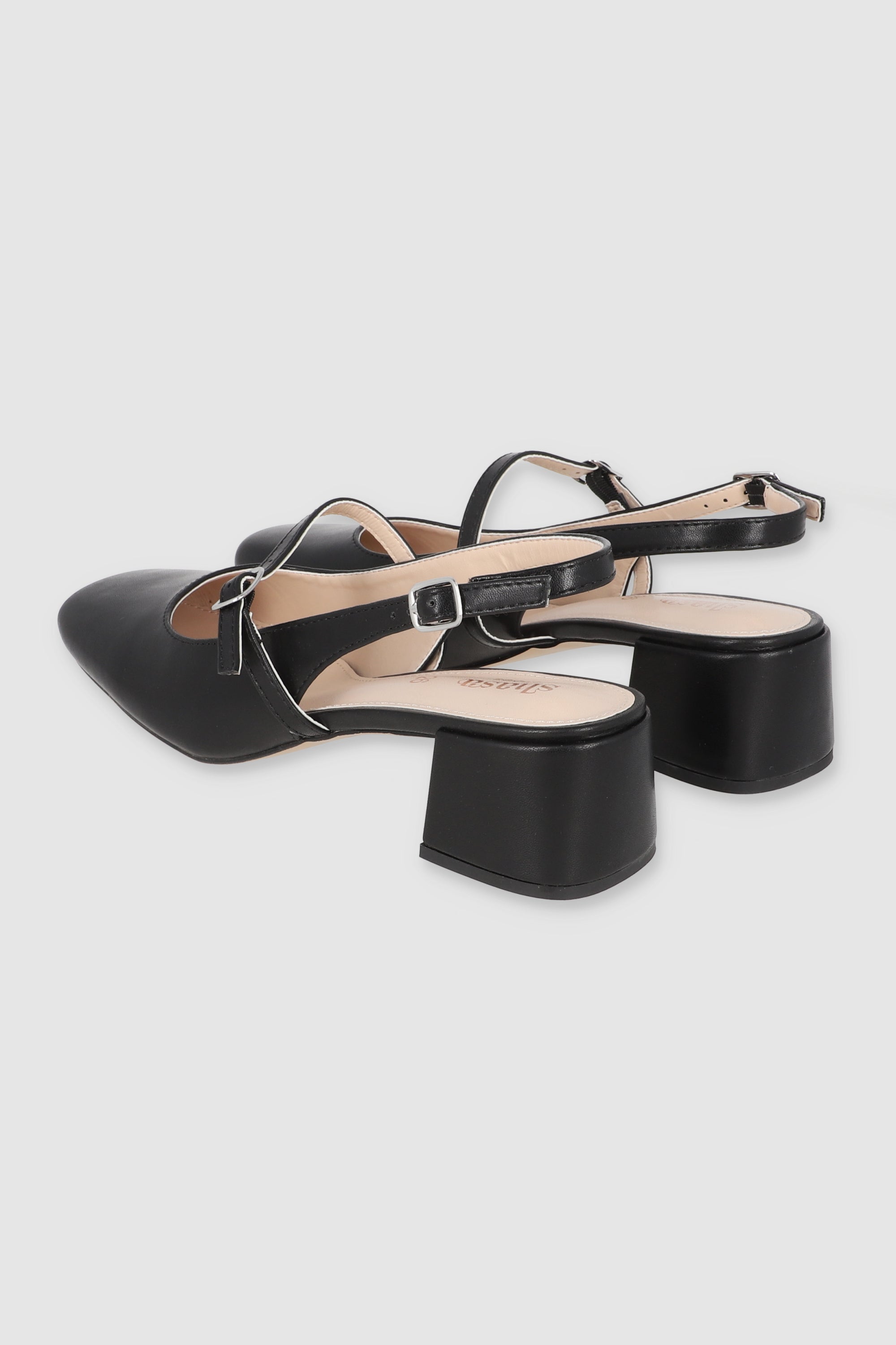 Tacon bajo maryjane slingback NEGRO