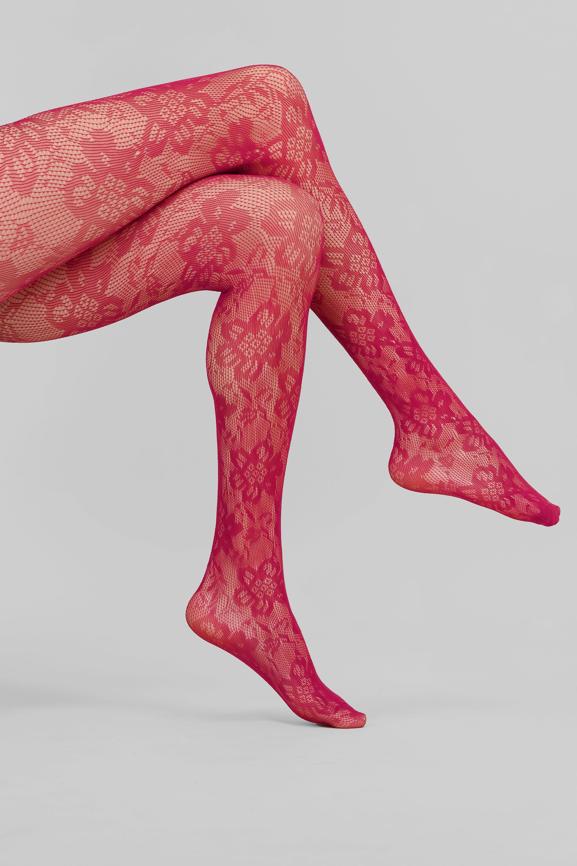 Pantimedias encaje flor ROJO