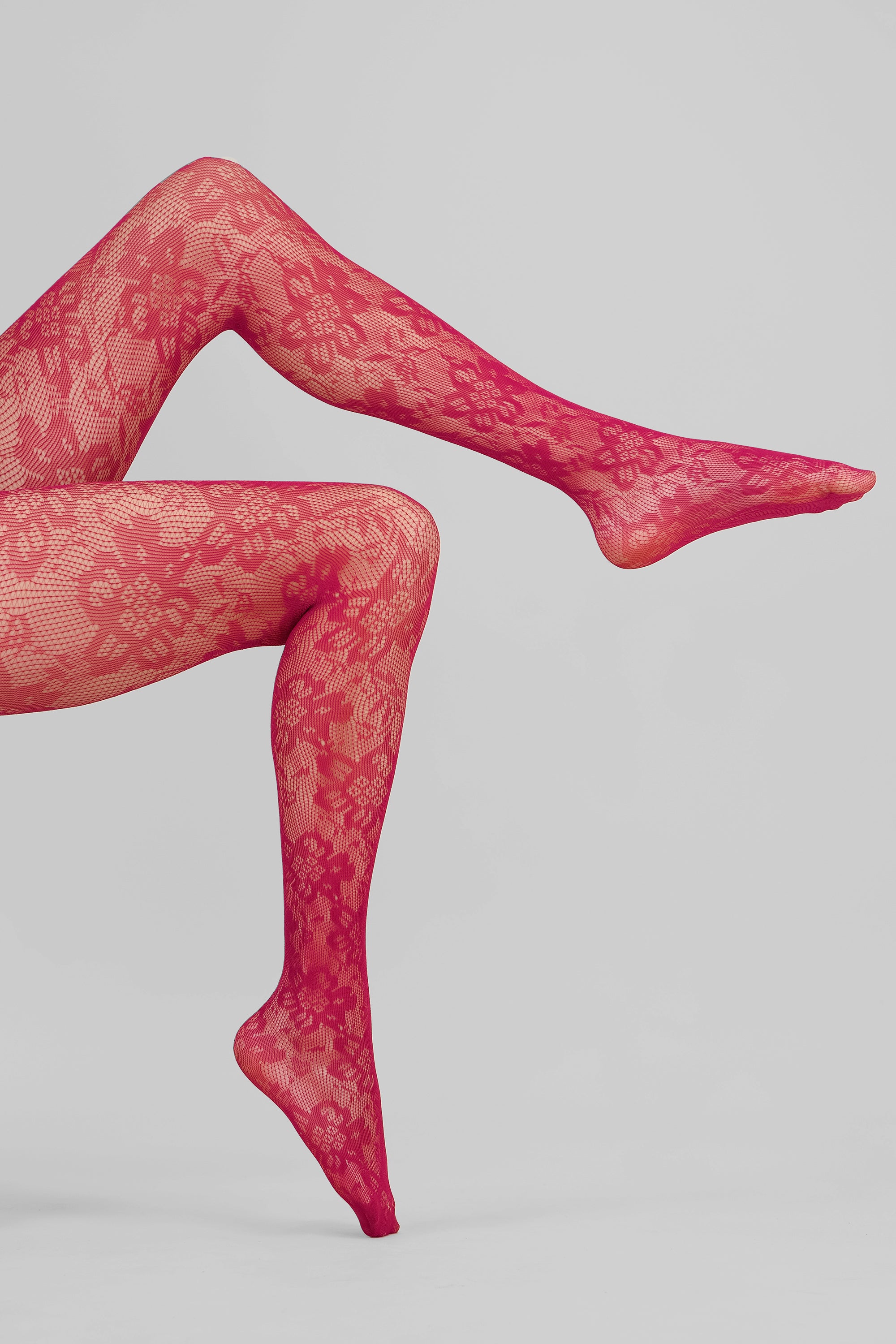 Pantimedias encaje flor ROJO