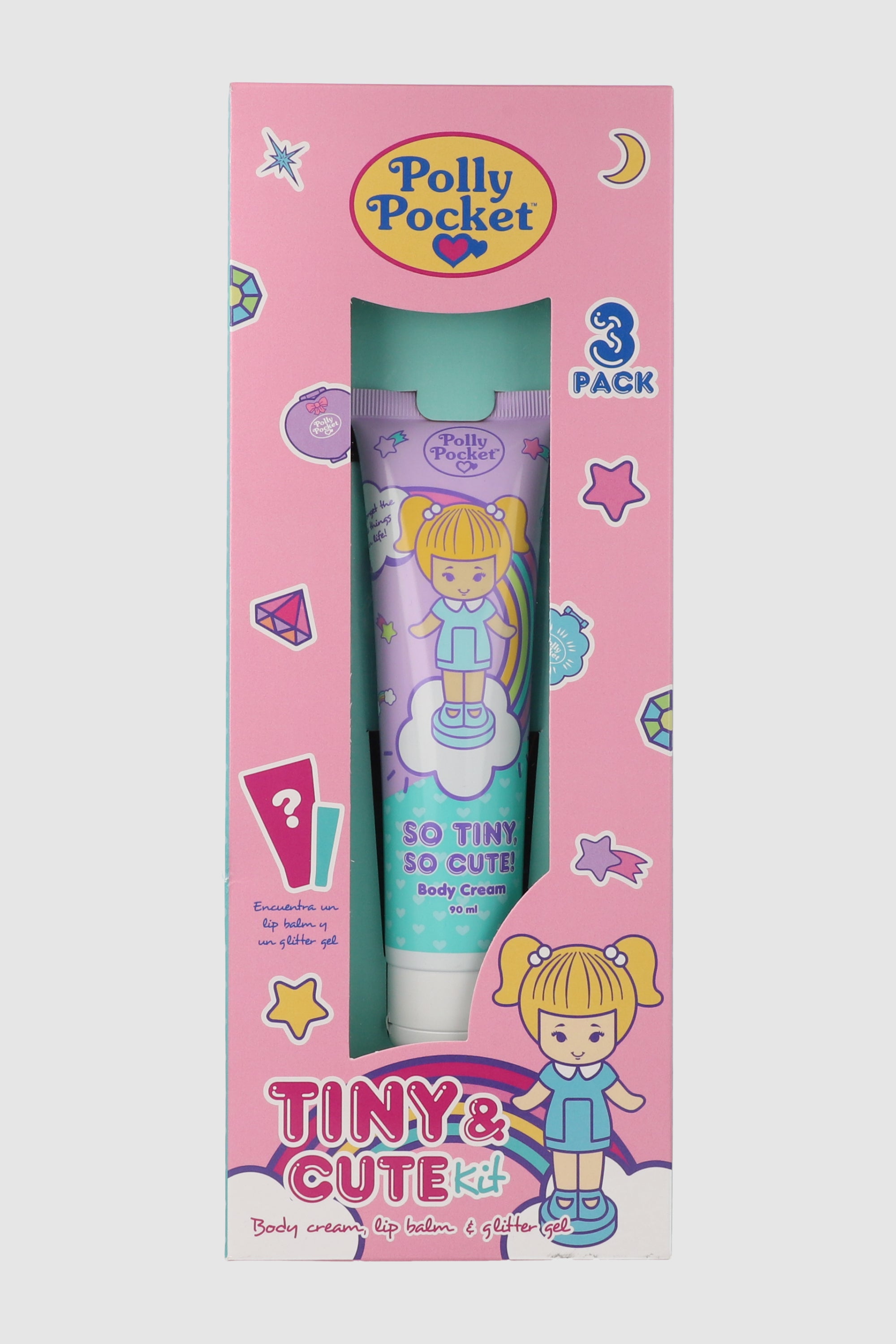 Tripack crema gel glitter y balsamo polly pocket ROSA
