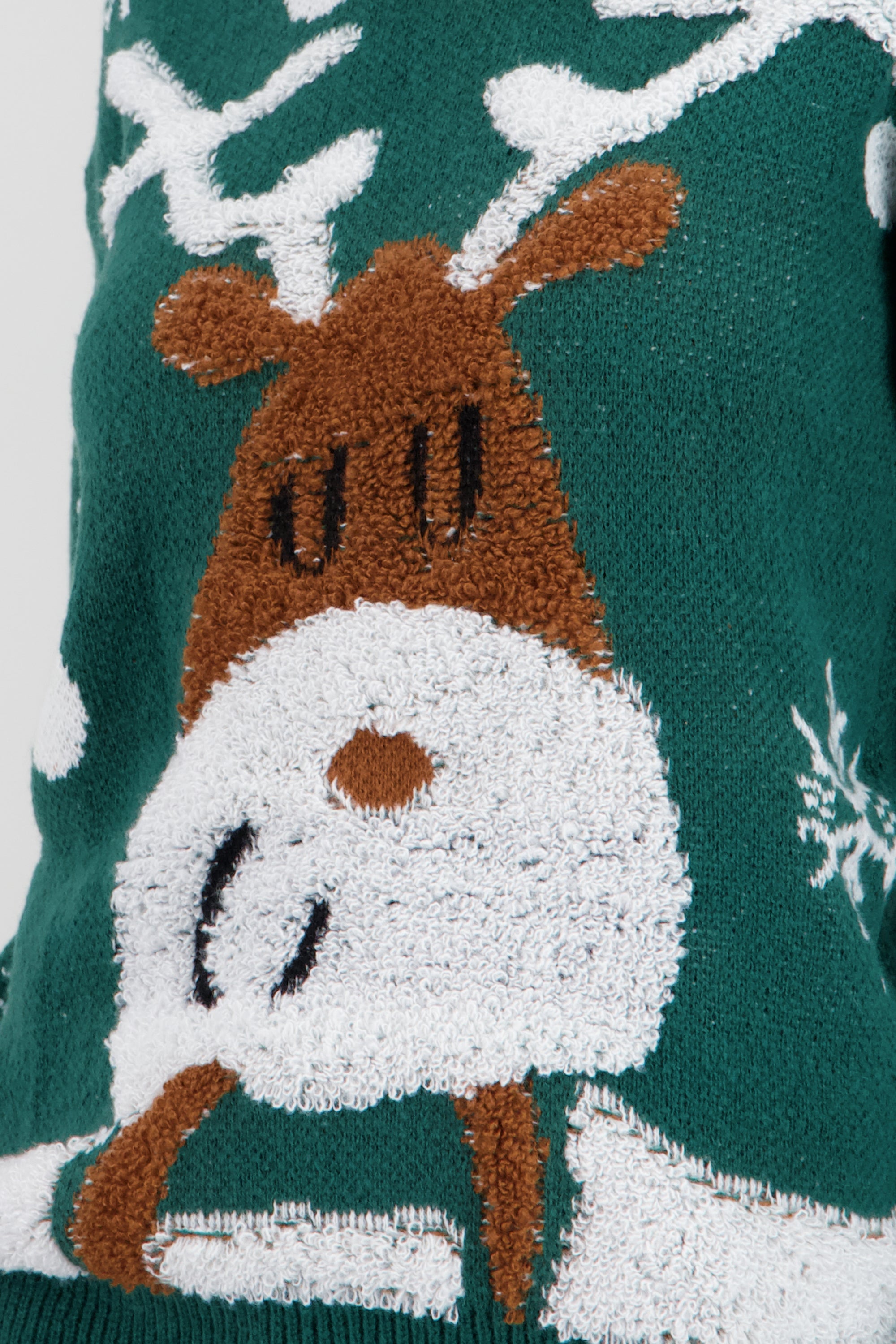 Sueter navideño reno textura VERDE CAZADOR