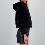 Chamarra crop peluche