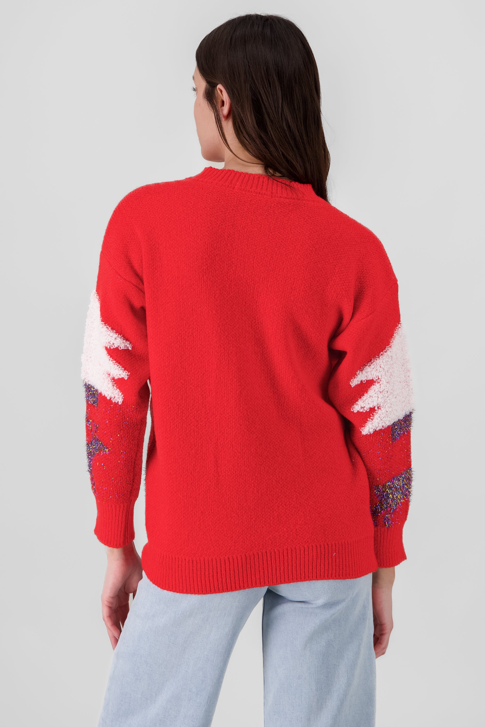 Sueter navideño arbol lurex ROJO COMBO