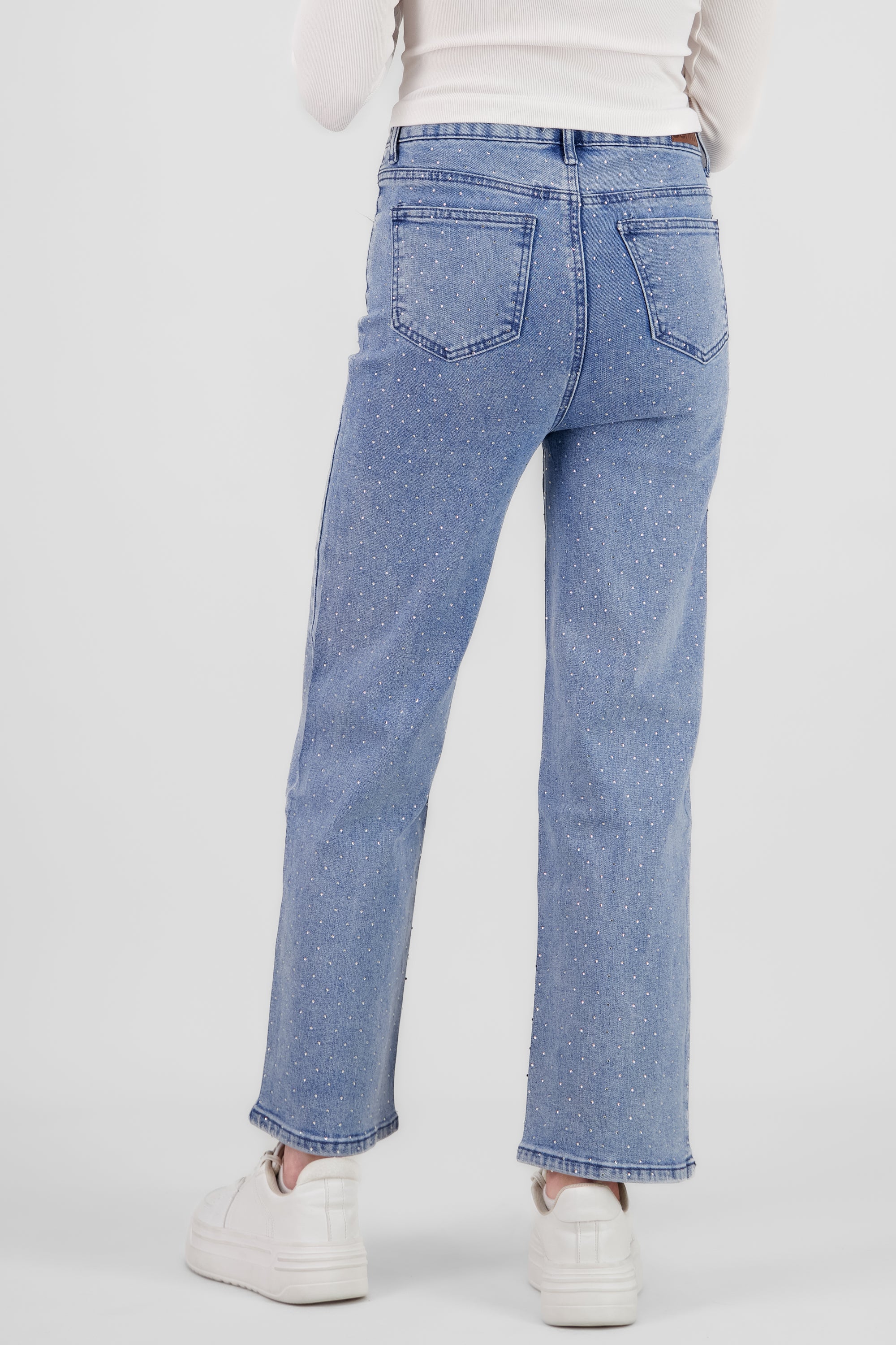 JEANS STRAIGHT BRILLOS MEDIUM WASH