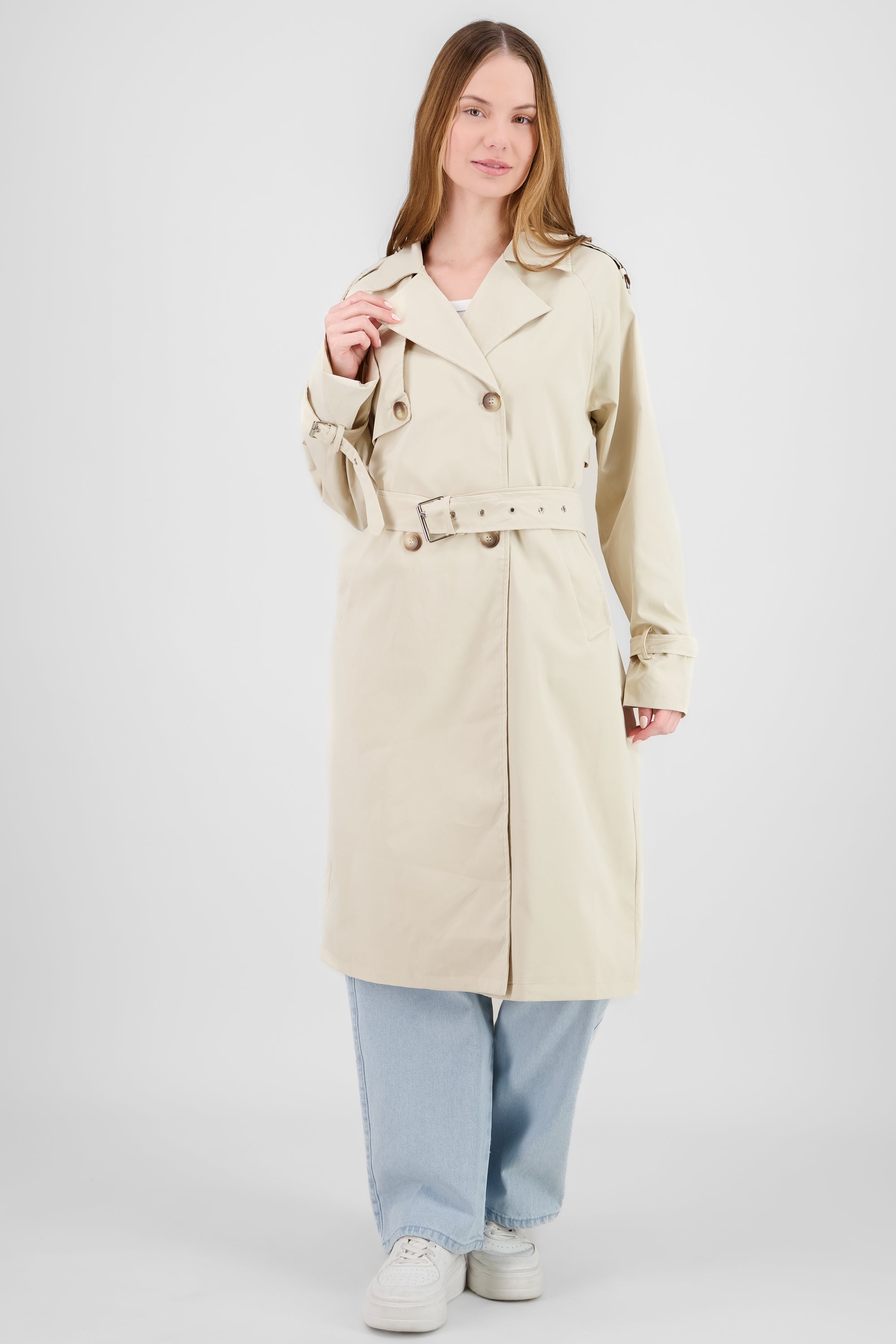 Gabardina larga lisa BEIGE