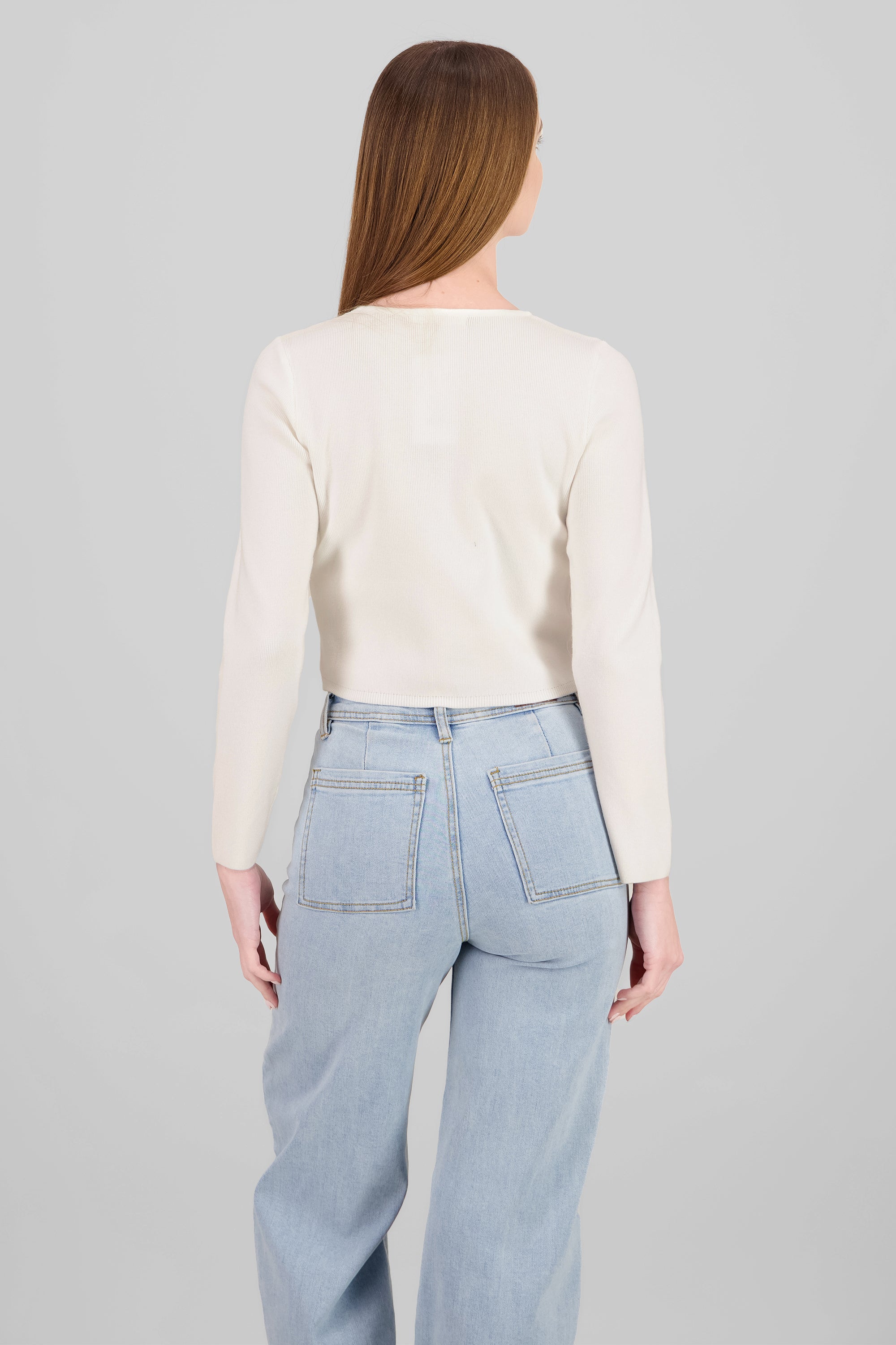 Sueter tejido cuello redondo