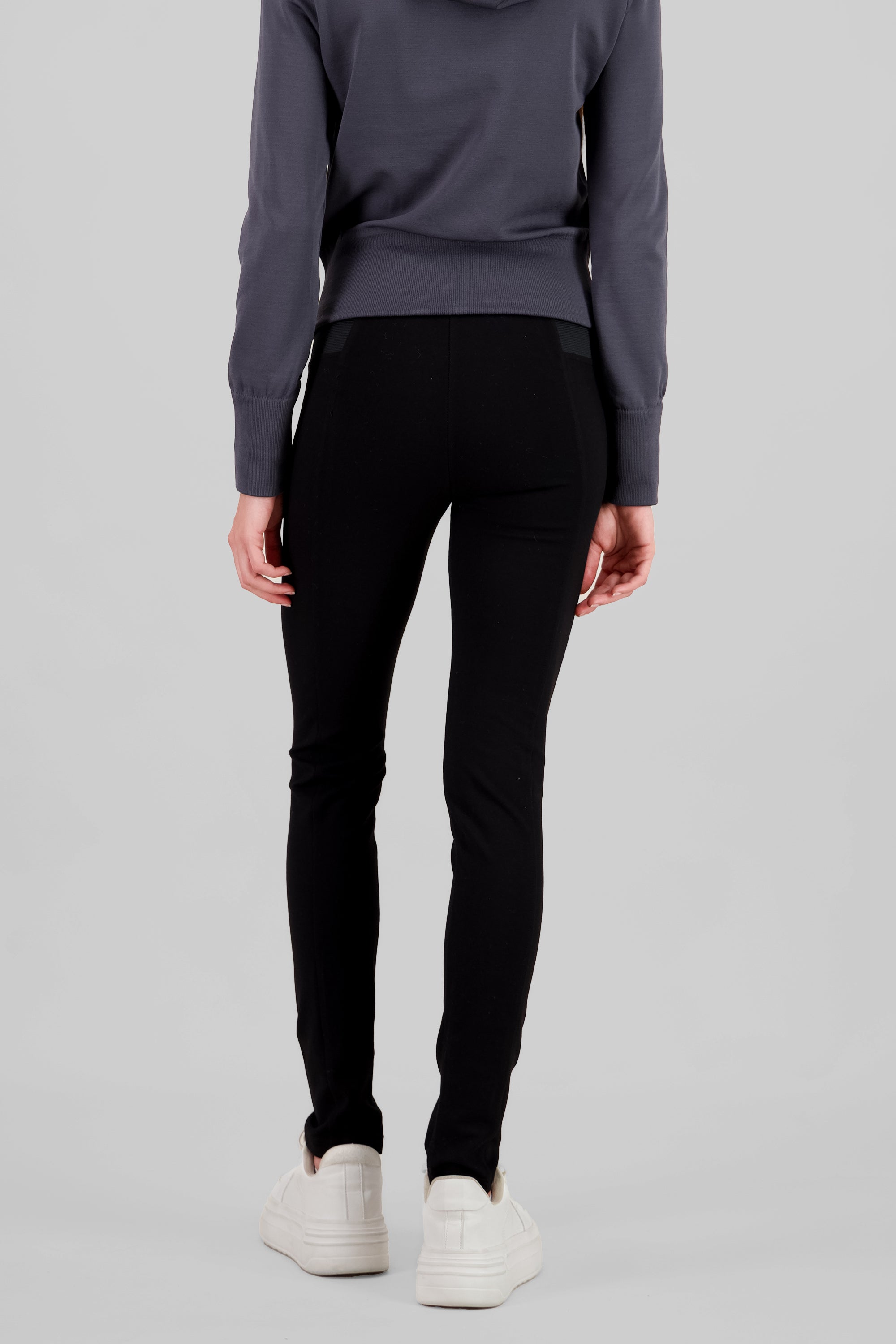 Pantalon ponti detalle resorte NEGRO