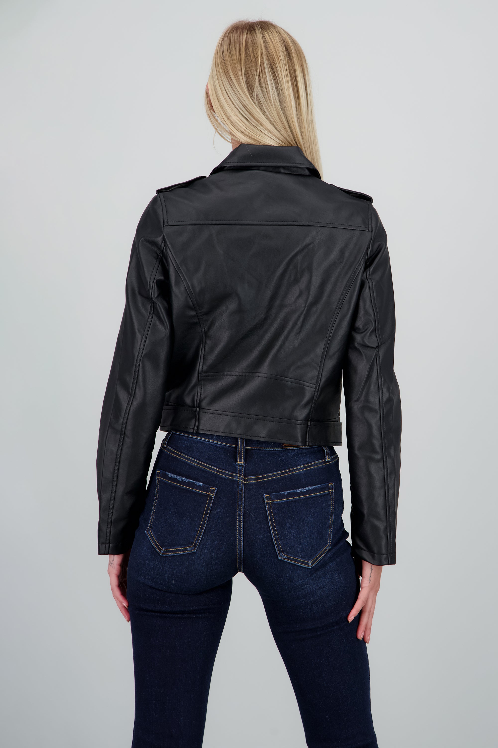 Chamarra Biker Pu NEGRO