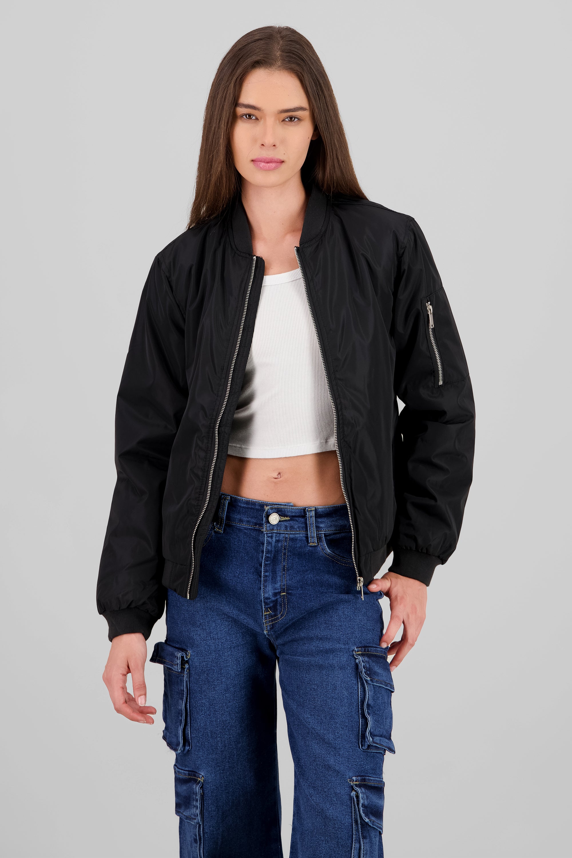 BOMBER LISA CIERRE NEGRO