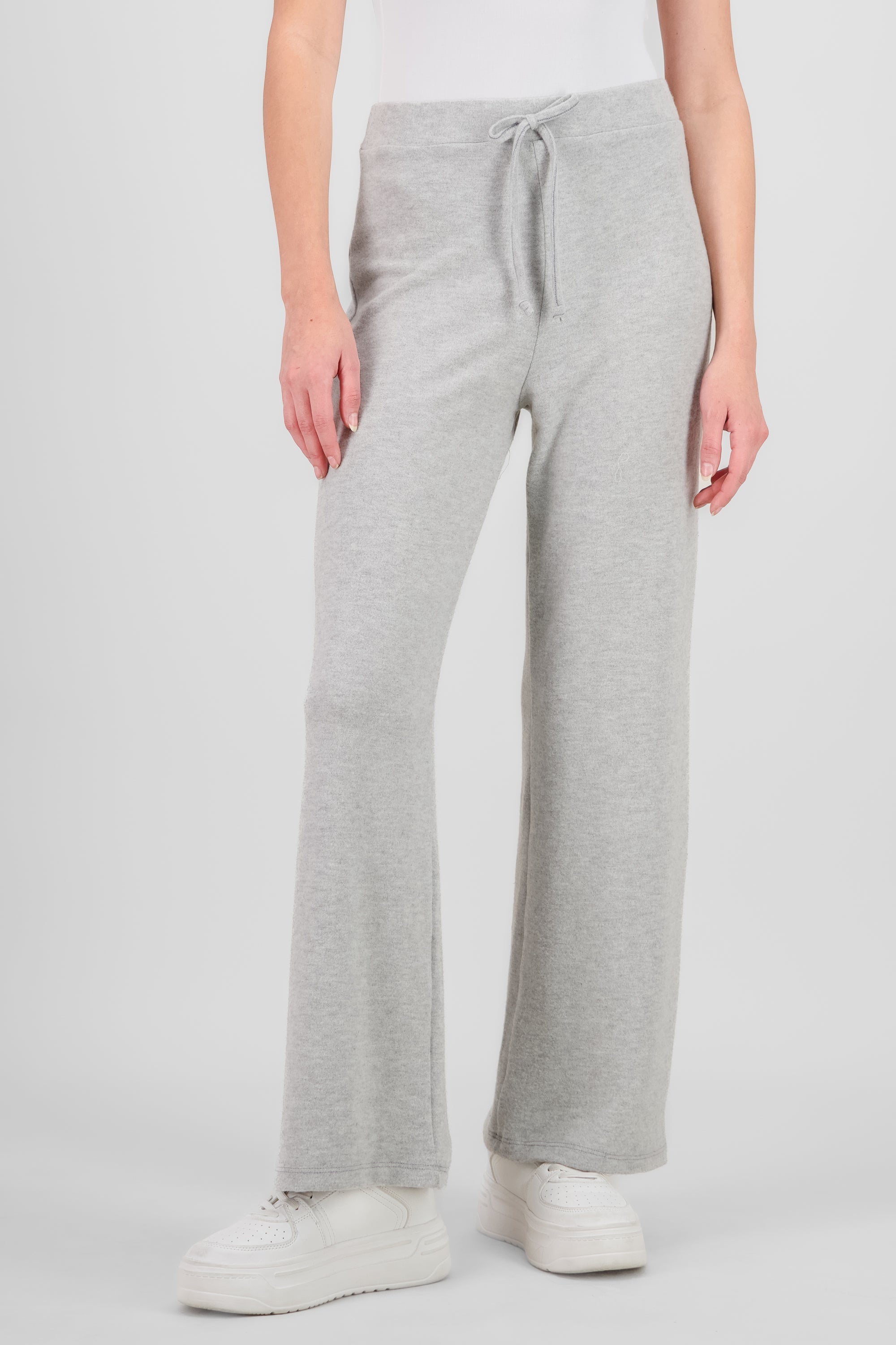 Pantalon wide leg detalle jareta GRIS CLARO