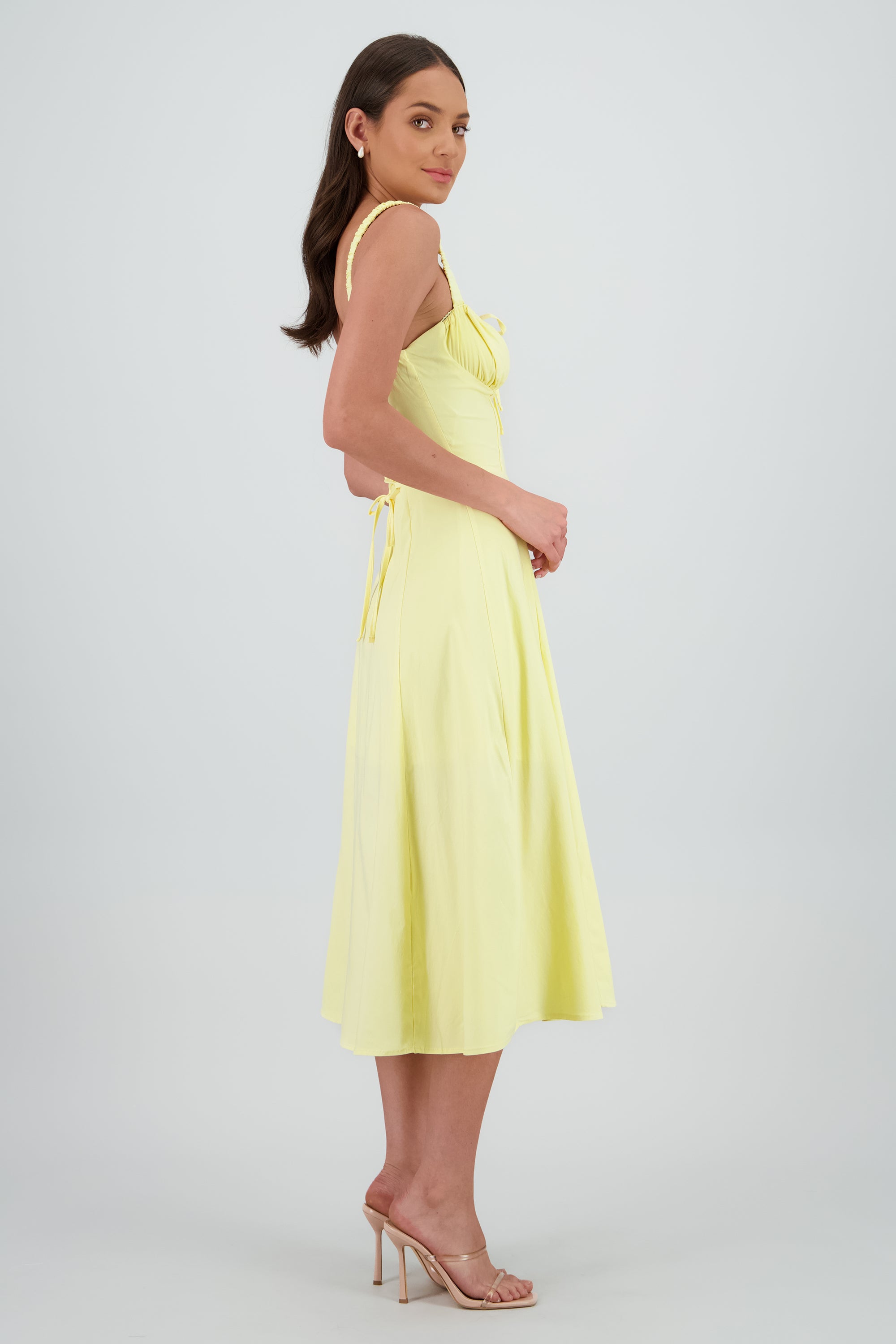 Vestido maxi liso AMARILLO