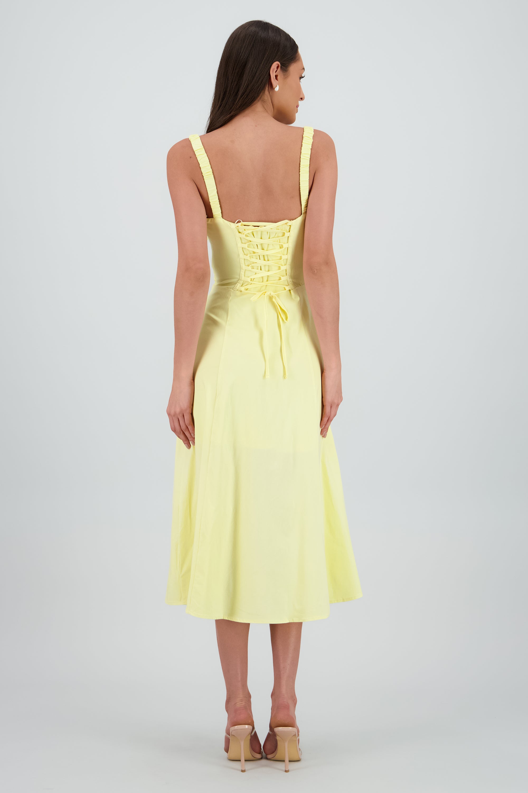 Vestido maxi liso AMARILLO