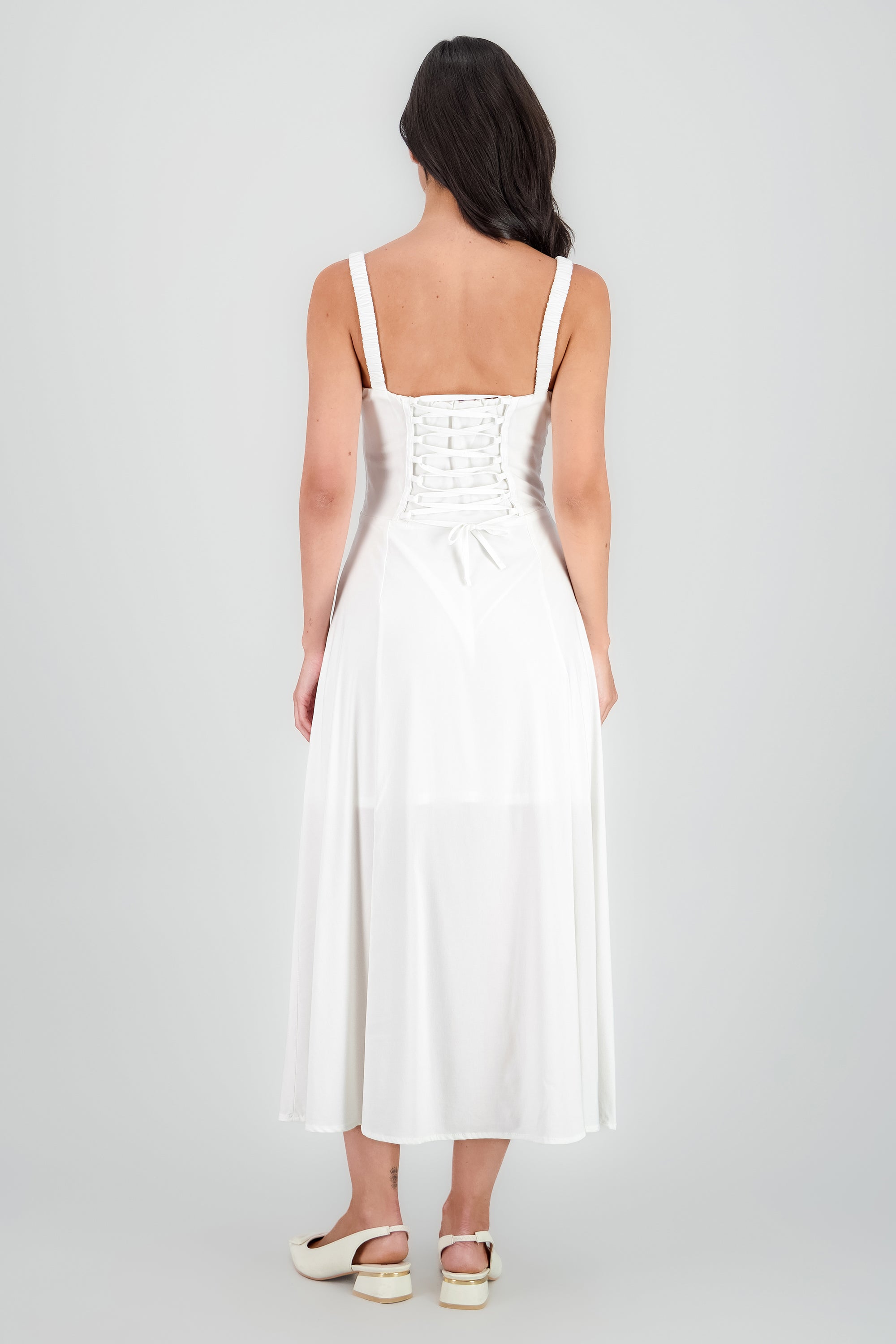 Vestido maxi liso BLANCO