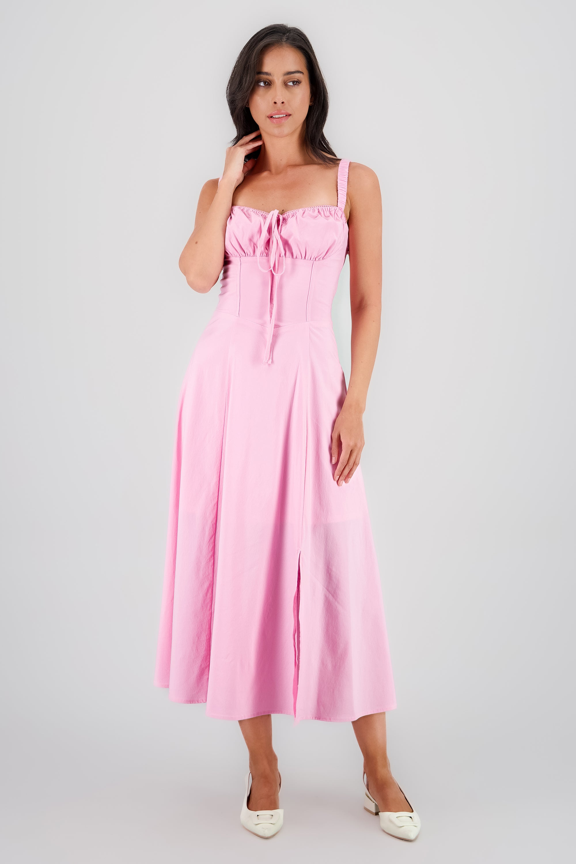 Vestido maxi liso ROSA PASTEL