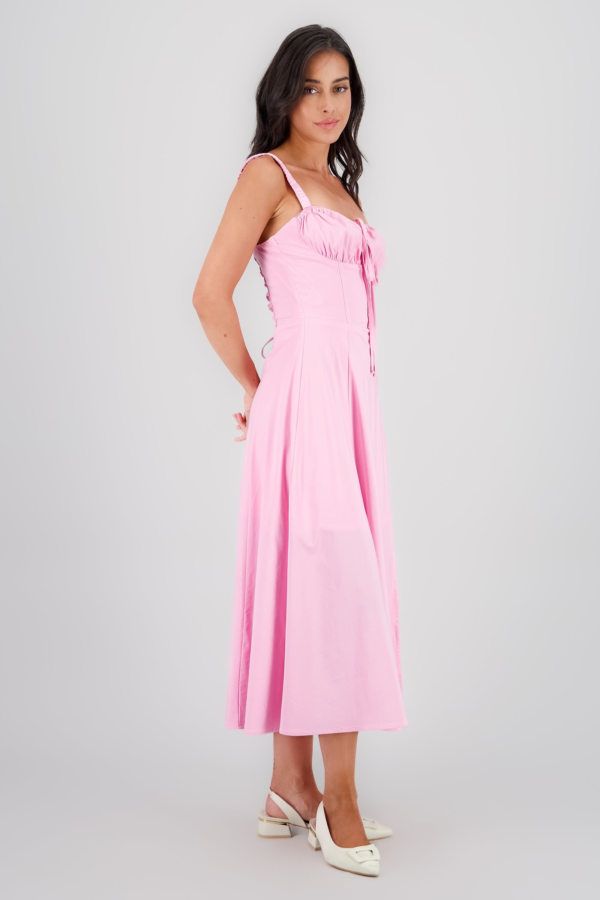 Vestido maxi liso ROSA PASTEL