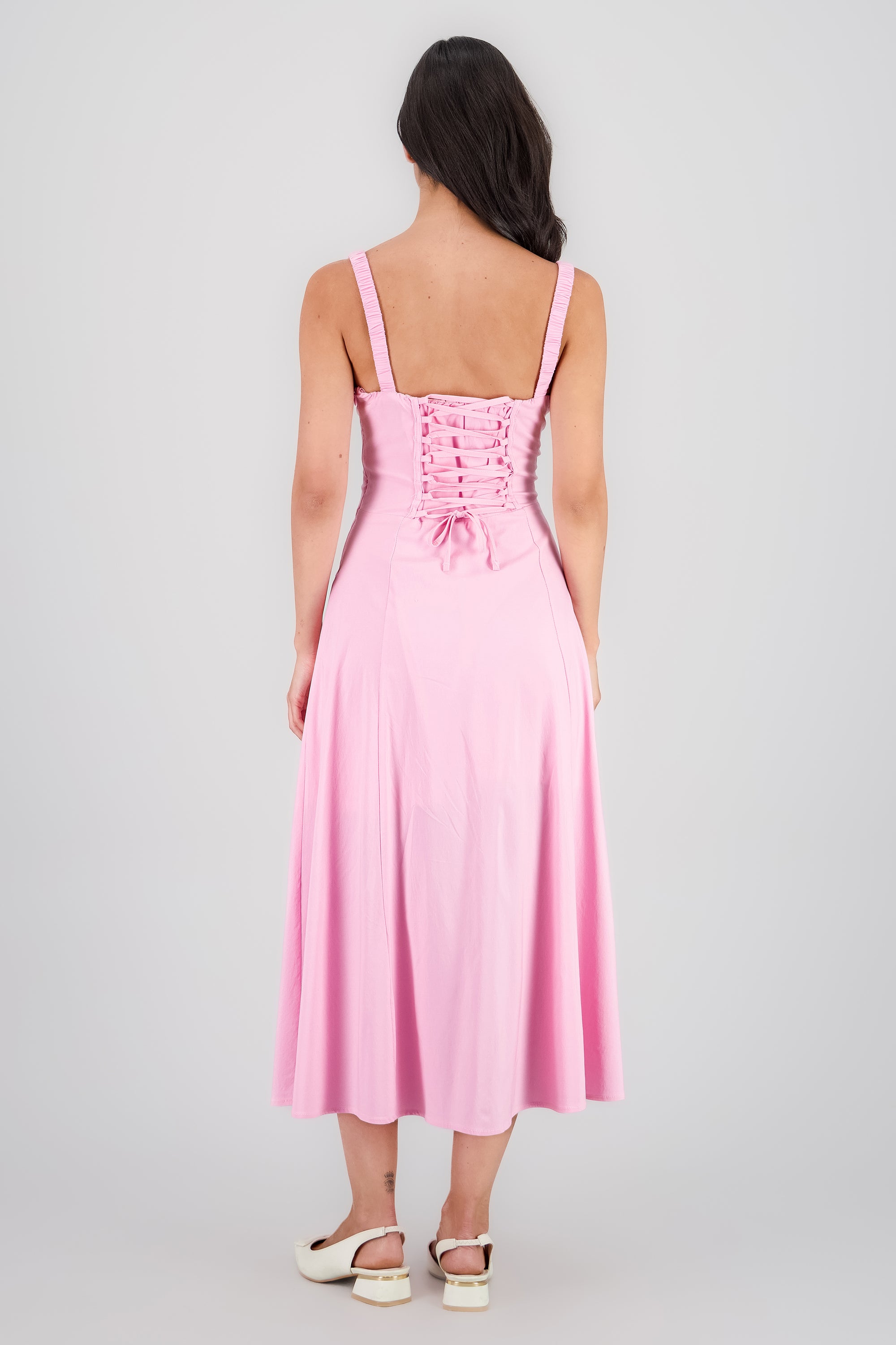 Vestido maxi liso ROSA PASTEL