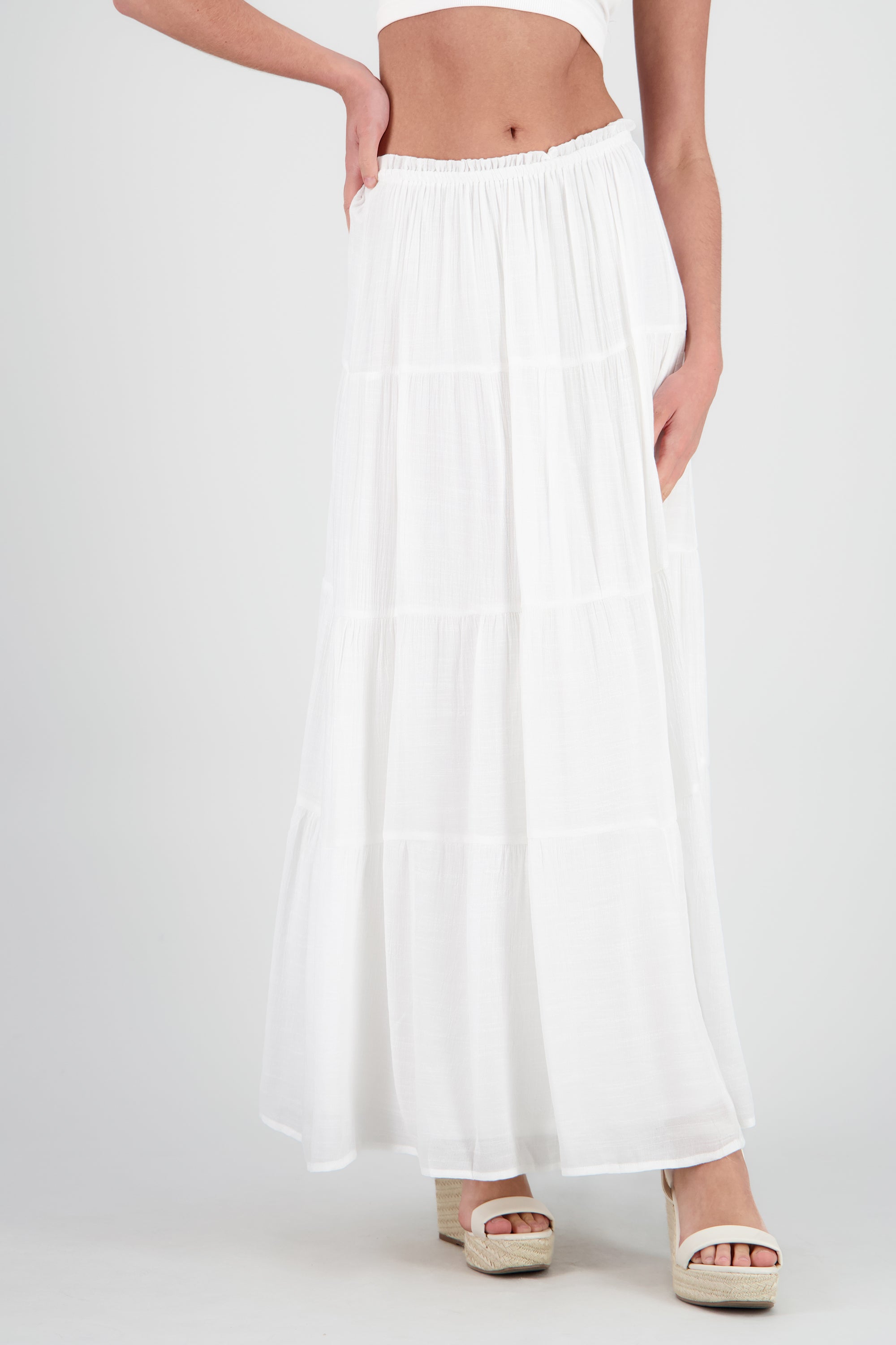 Falda maxi liso BLANCO