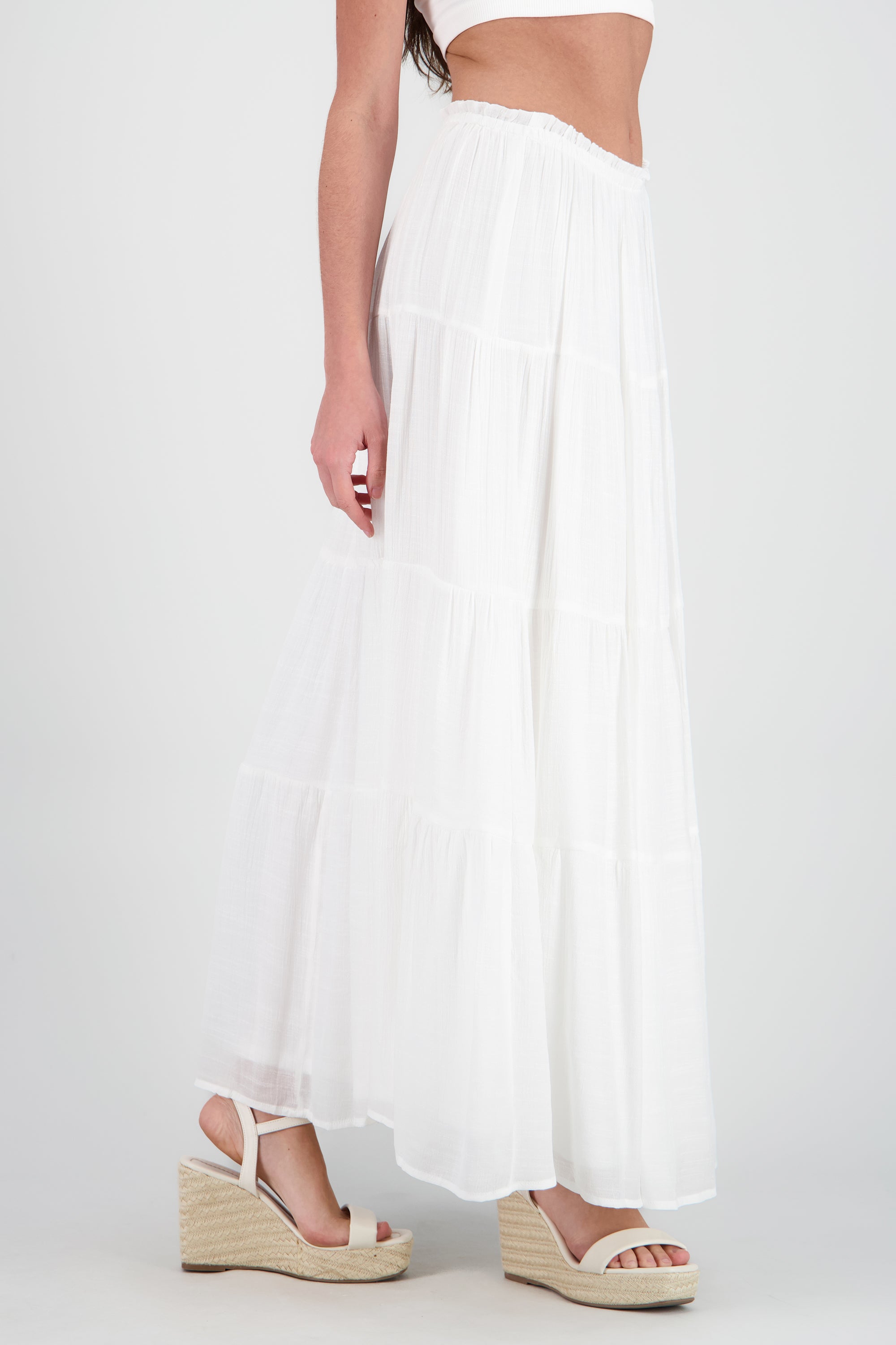 Falda maxi liso BLANCO