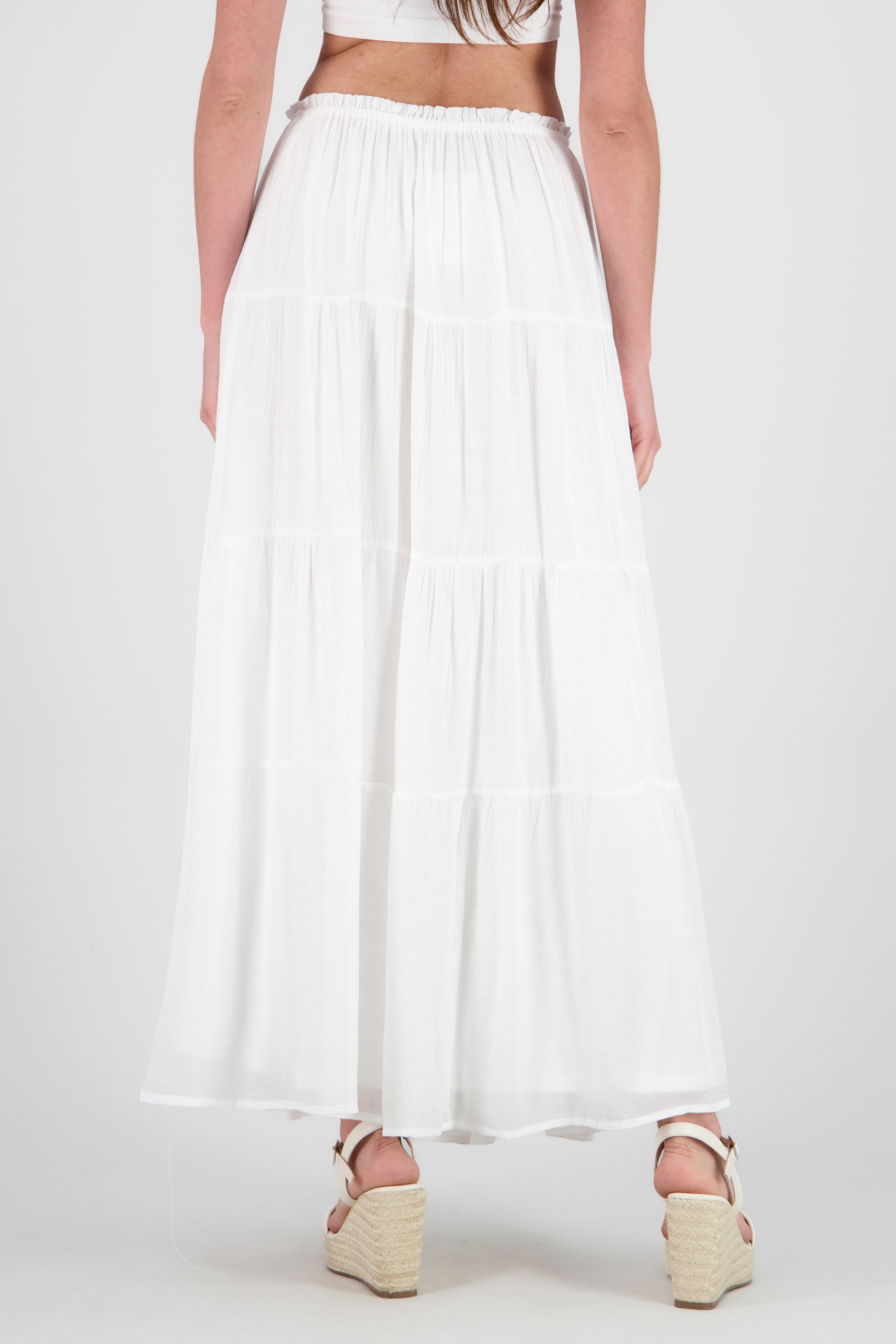 Falda maxi liso BLANCO