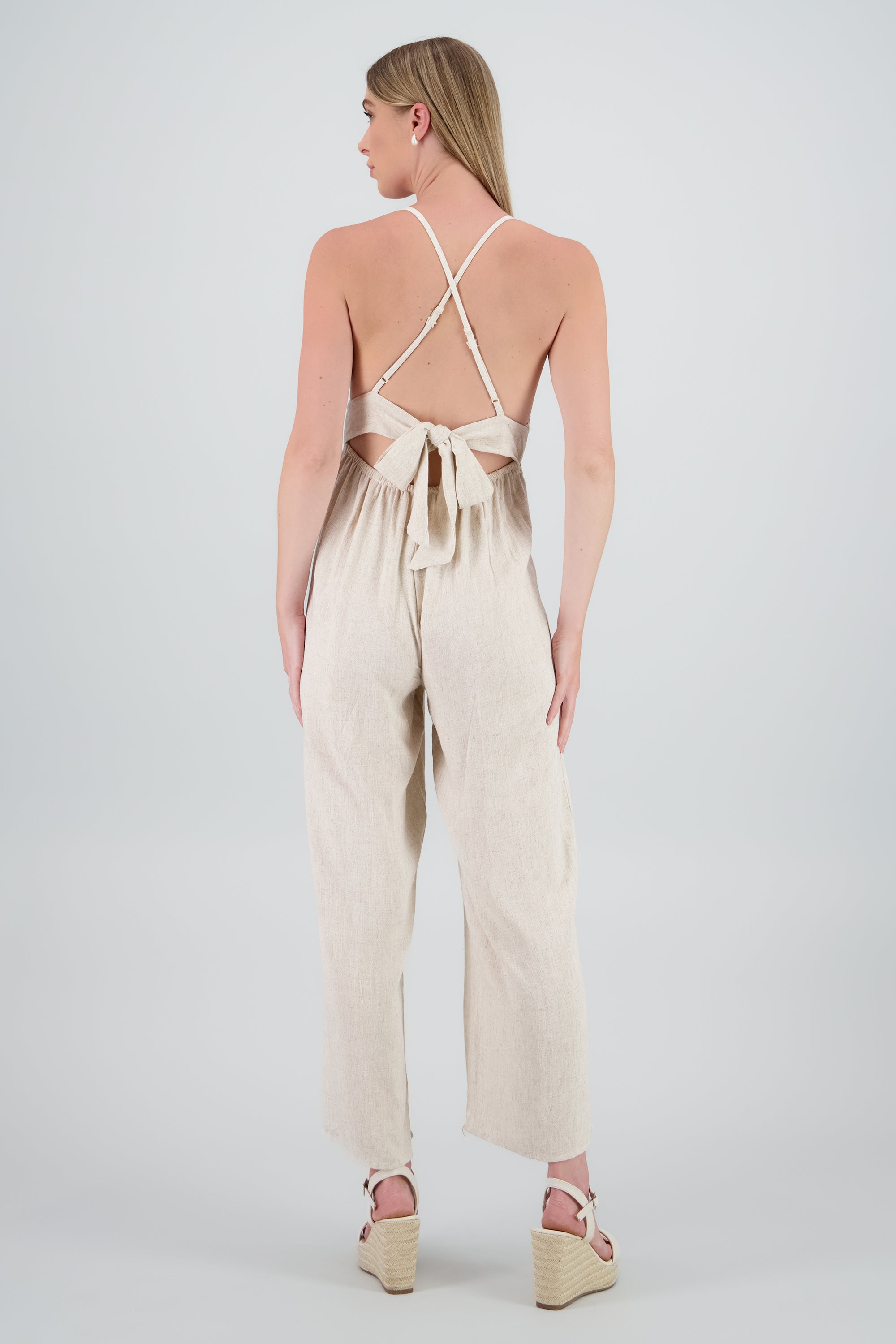 Jumpsuit corchet lino liso HUESO