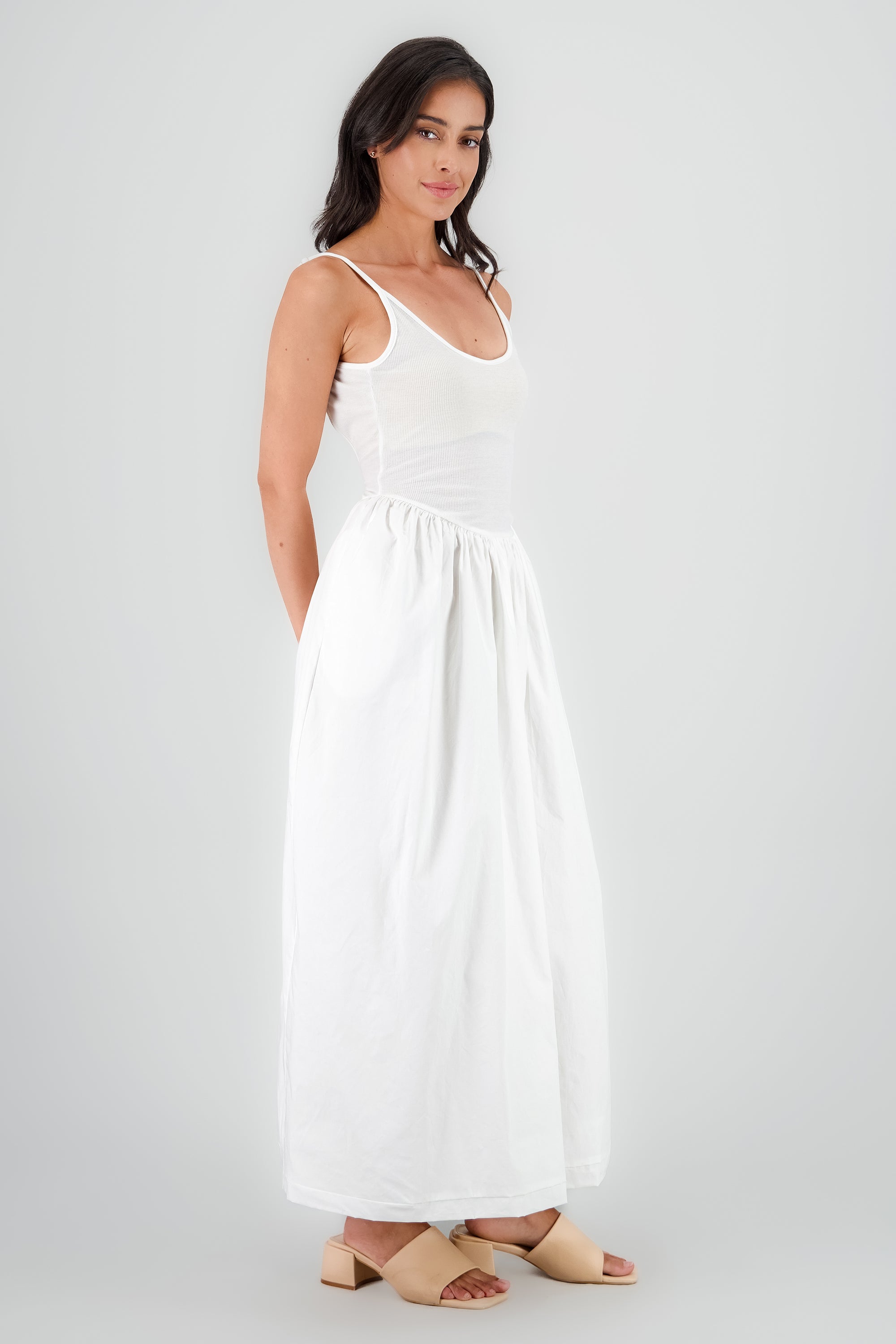 Vestido maxi espalda escotado BLANCO