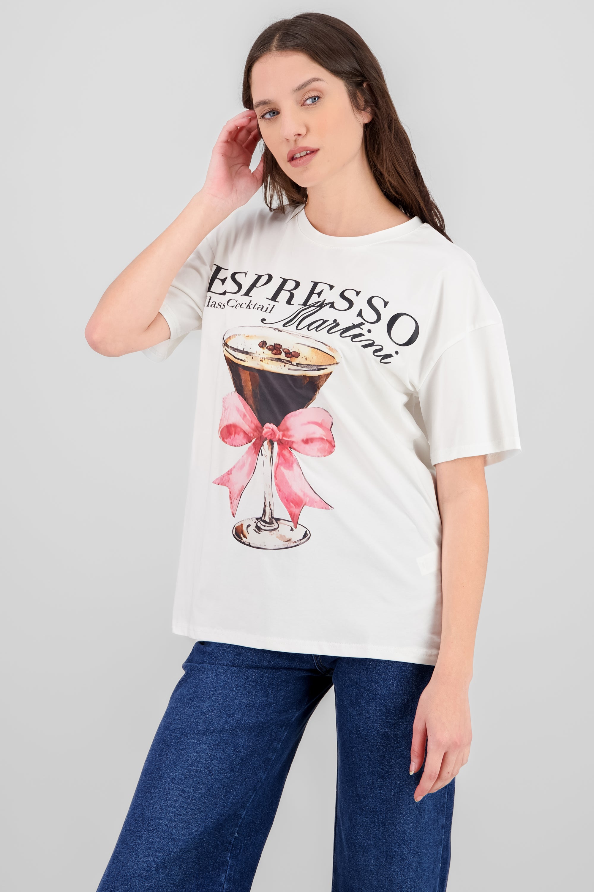 Playera estampada espresso BLANCO