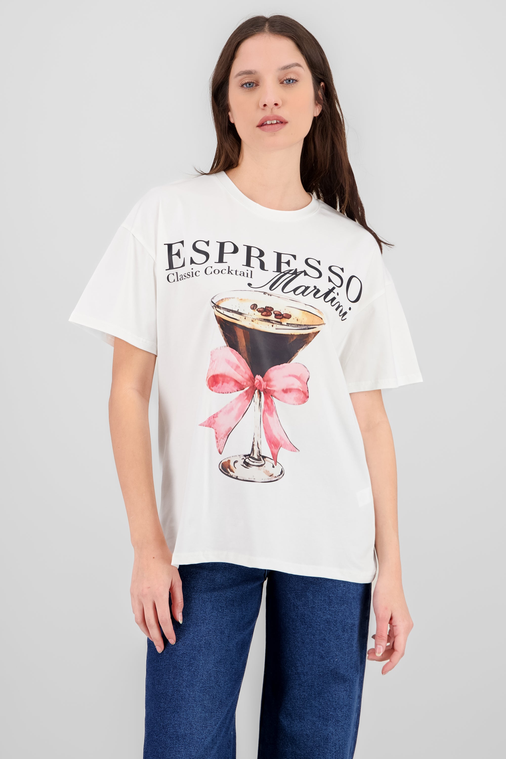 Playera estampada espresso BLANCO