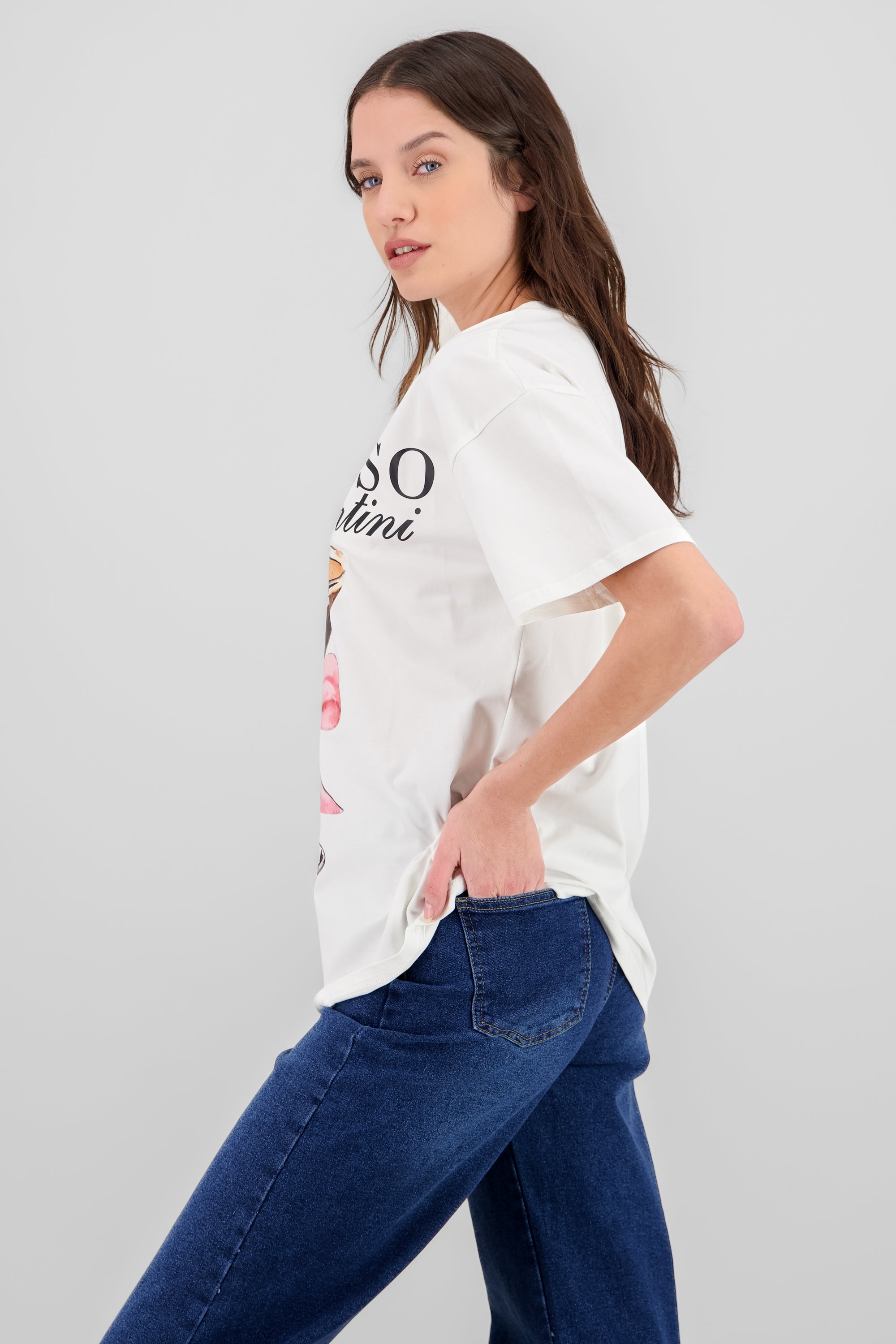 Playera estampada espresso BLANCO