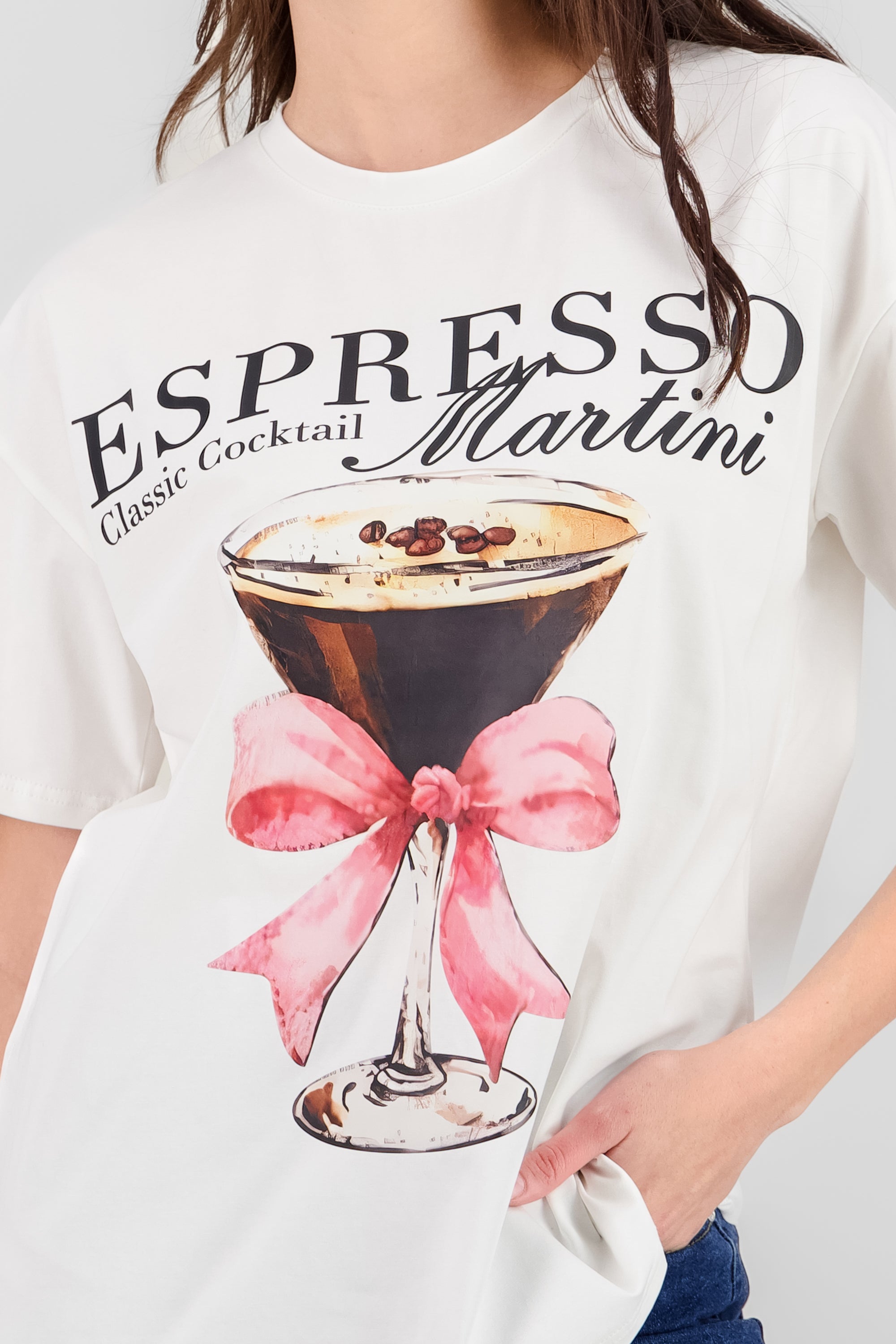 Playera estampada espresso BLANCO