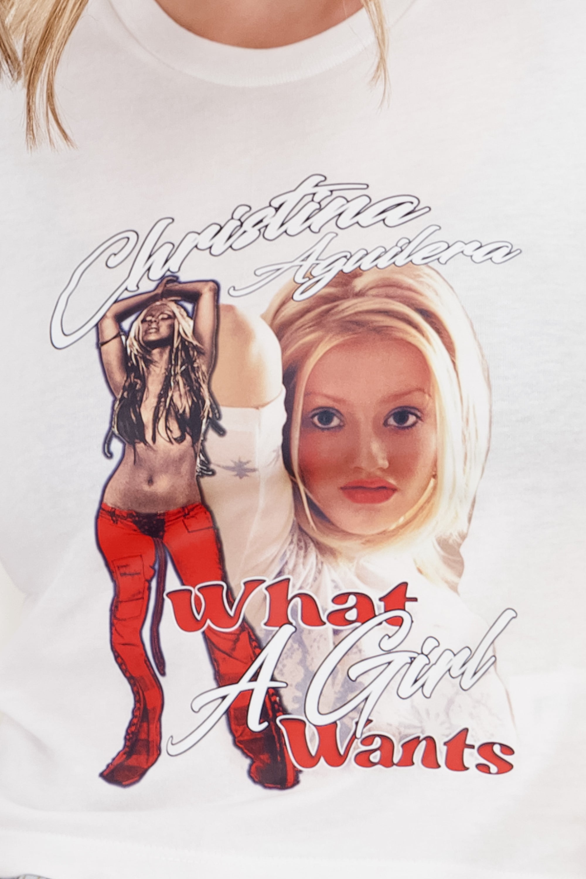 Crop Christina Aguilera desgaste BLANCO