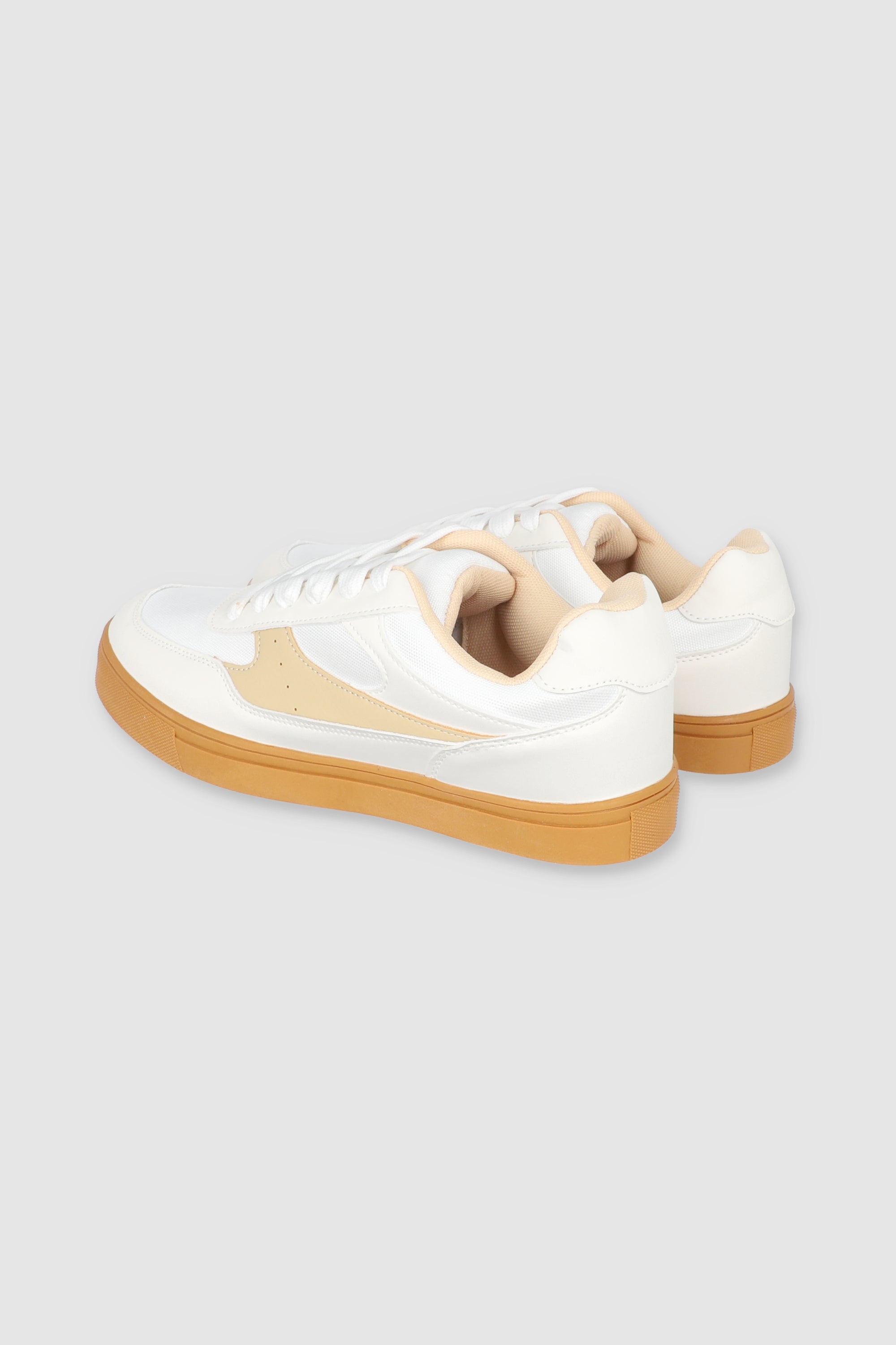 Tenis skater contraste materiales BEIGE