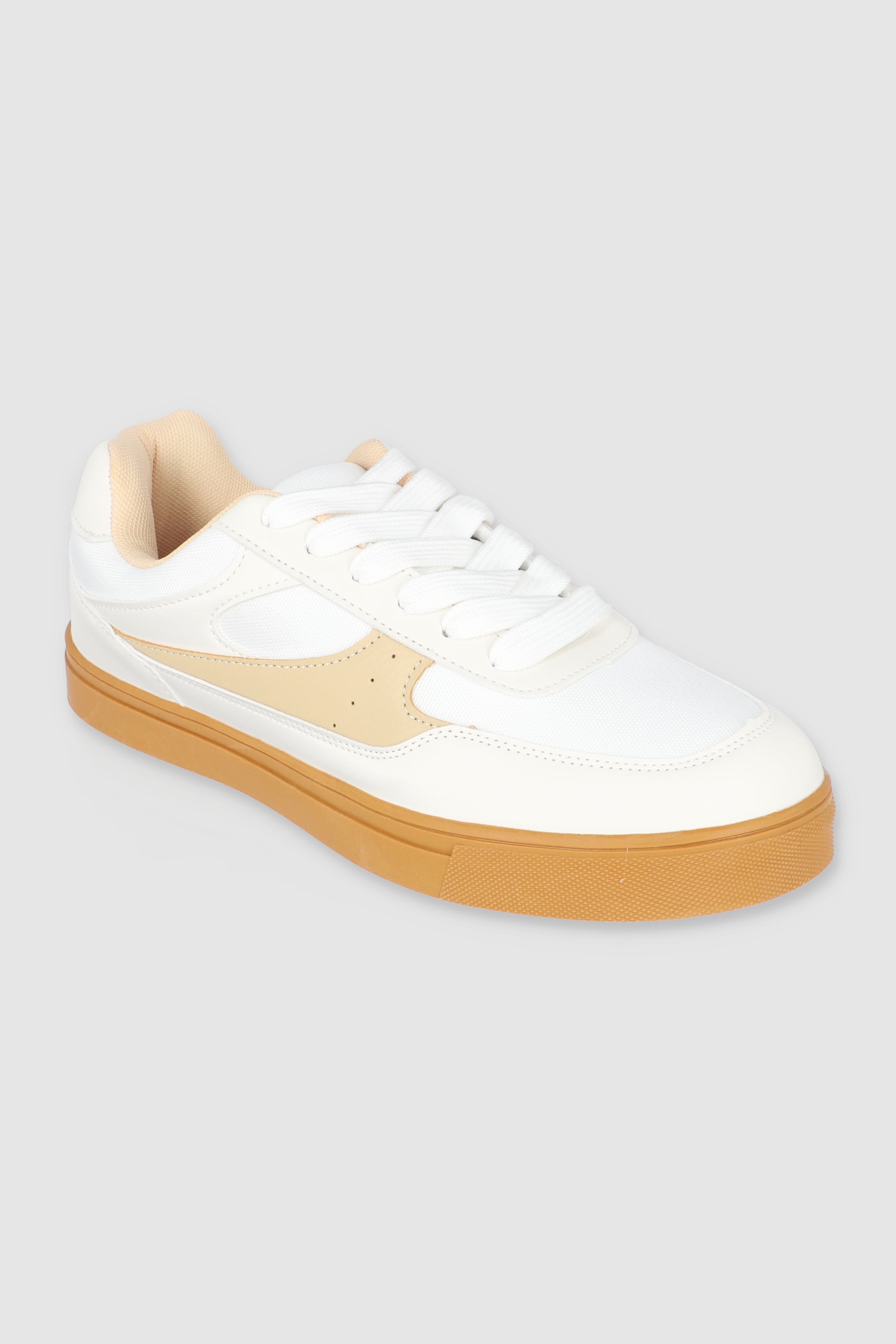 Tenis skater contraste materiales BEIGE