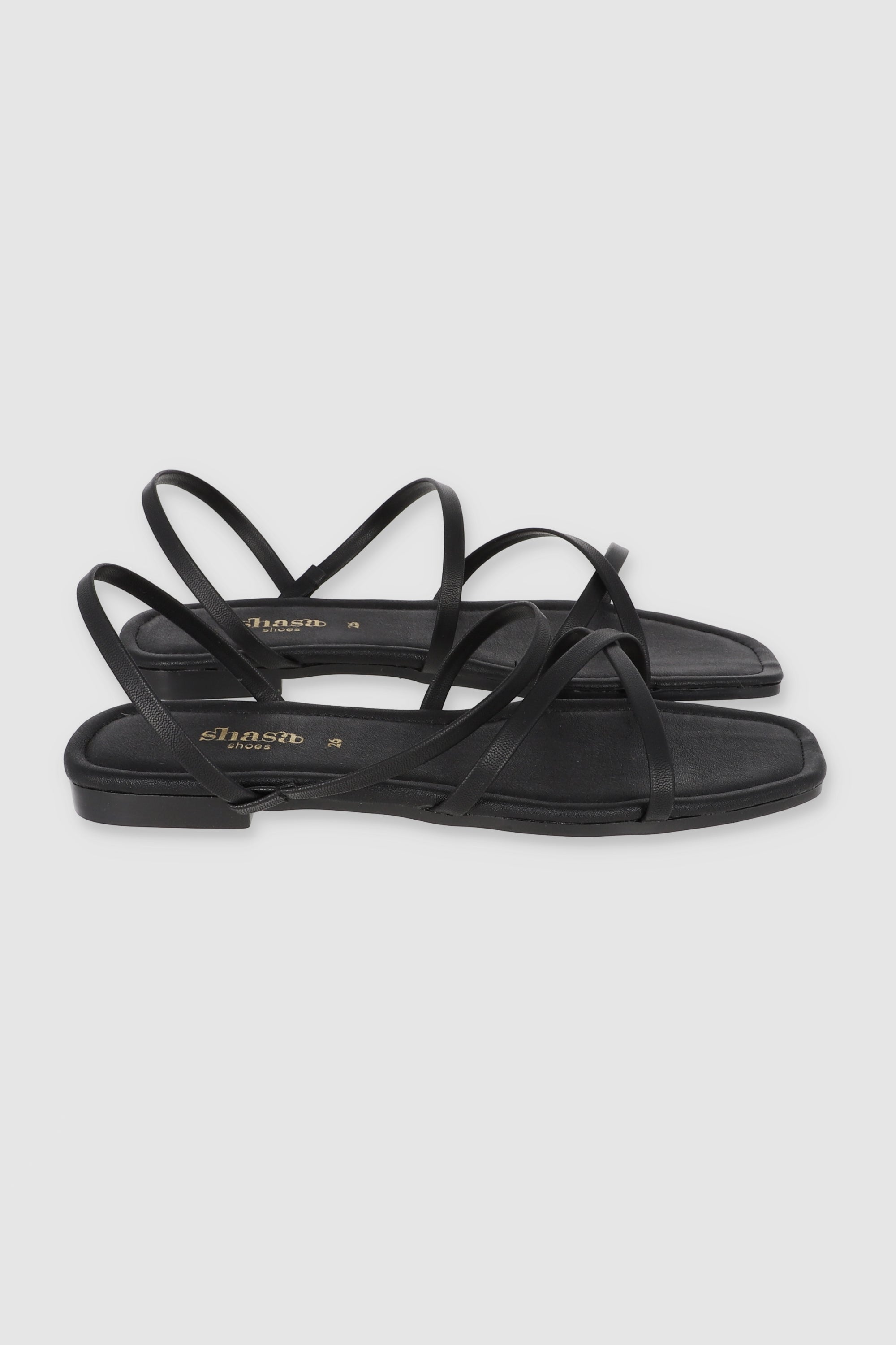 Sandalia tiras slingback NEGRO