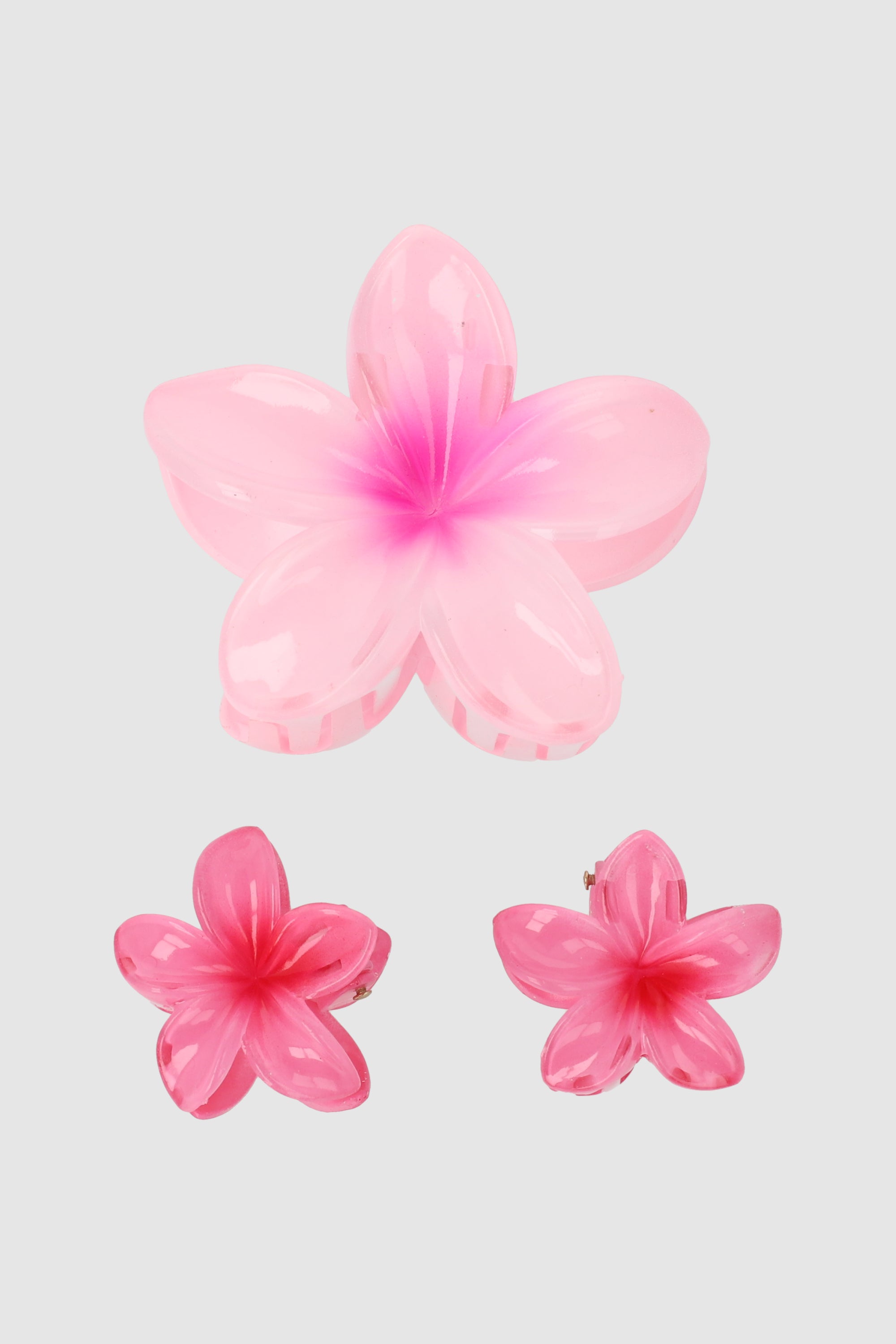Set 3 pinzas flor color MALVA