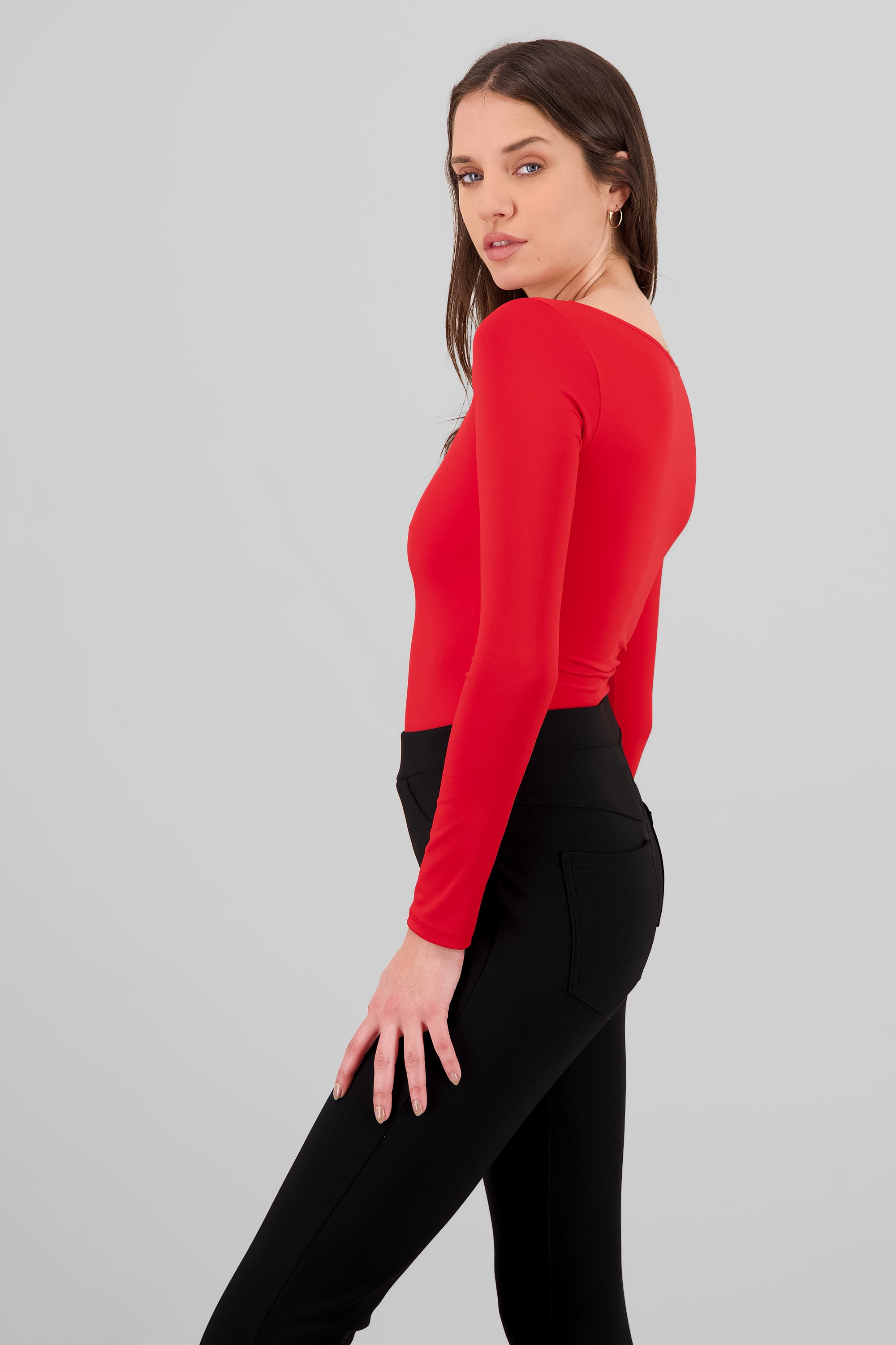 Bodysuit liso escote cuadrado yoga ROJO