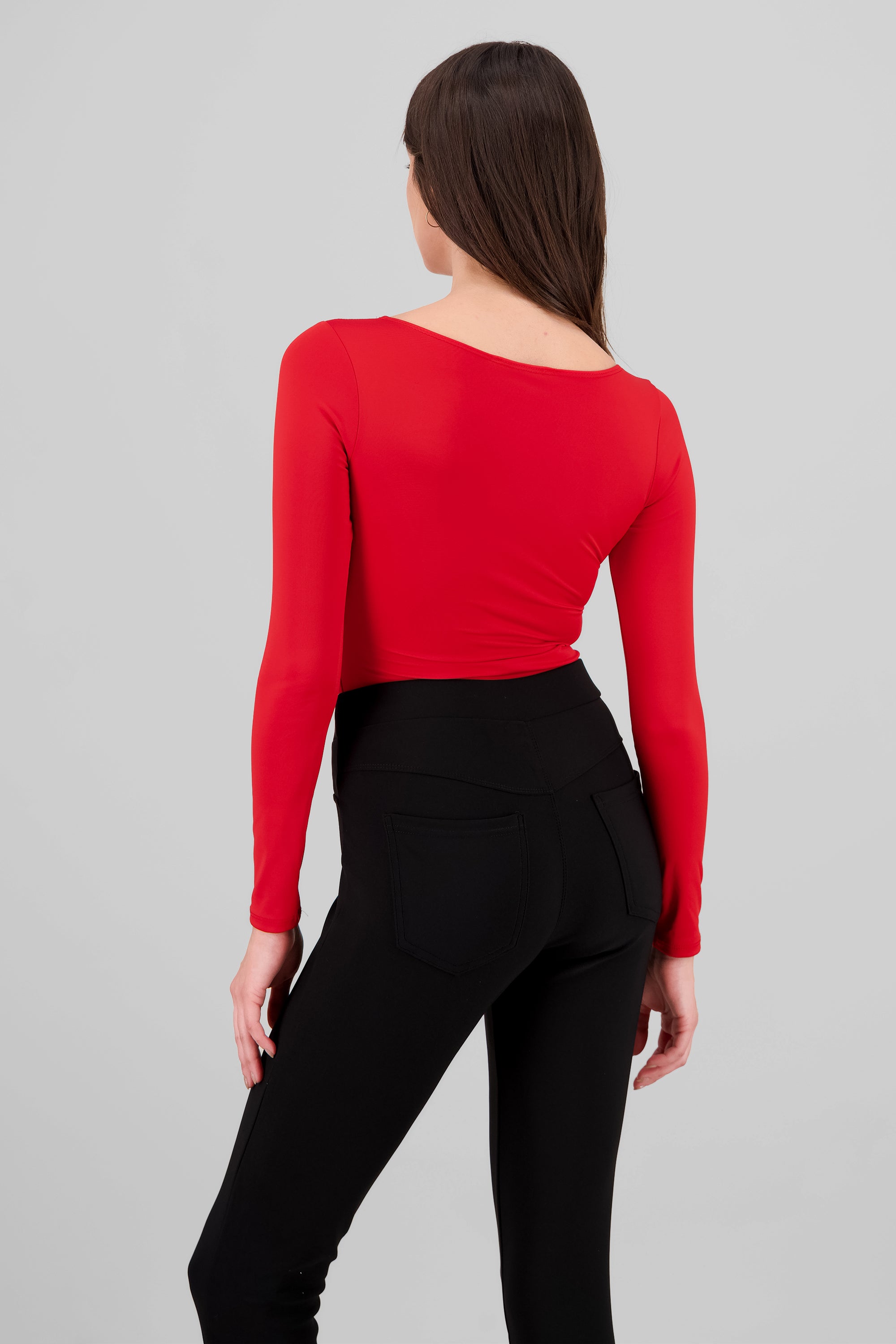 Bodysuit liso escote cuadrado yoga ROJO