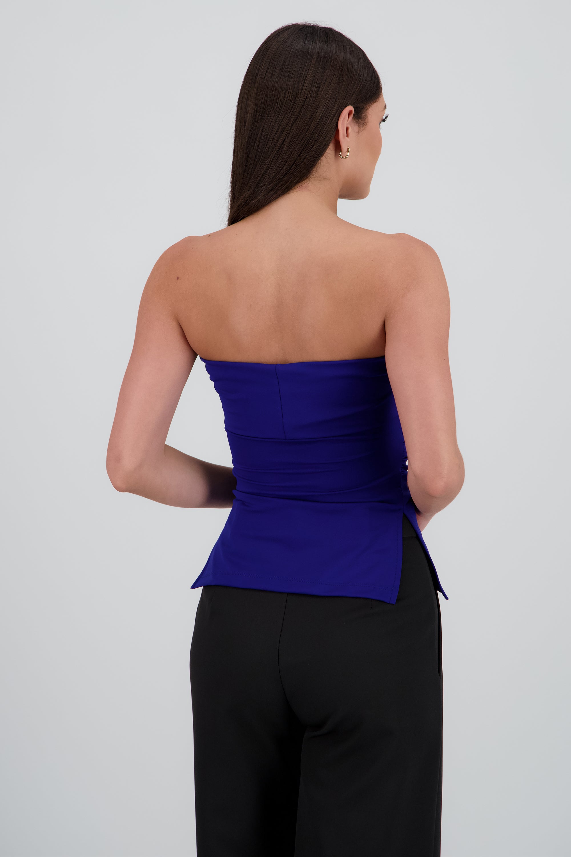 Top tubo con dobles escote AZUL REY